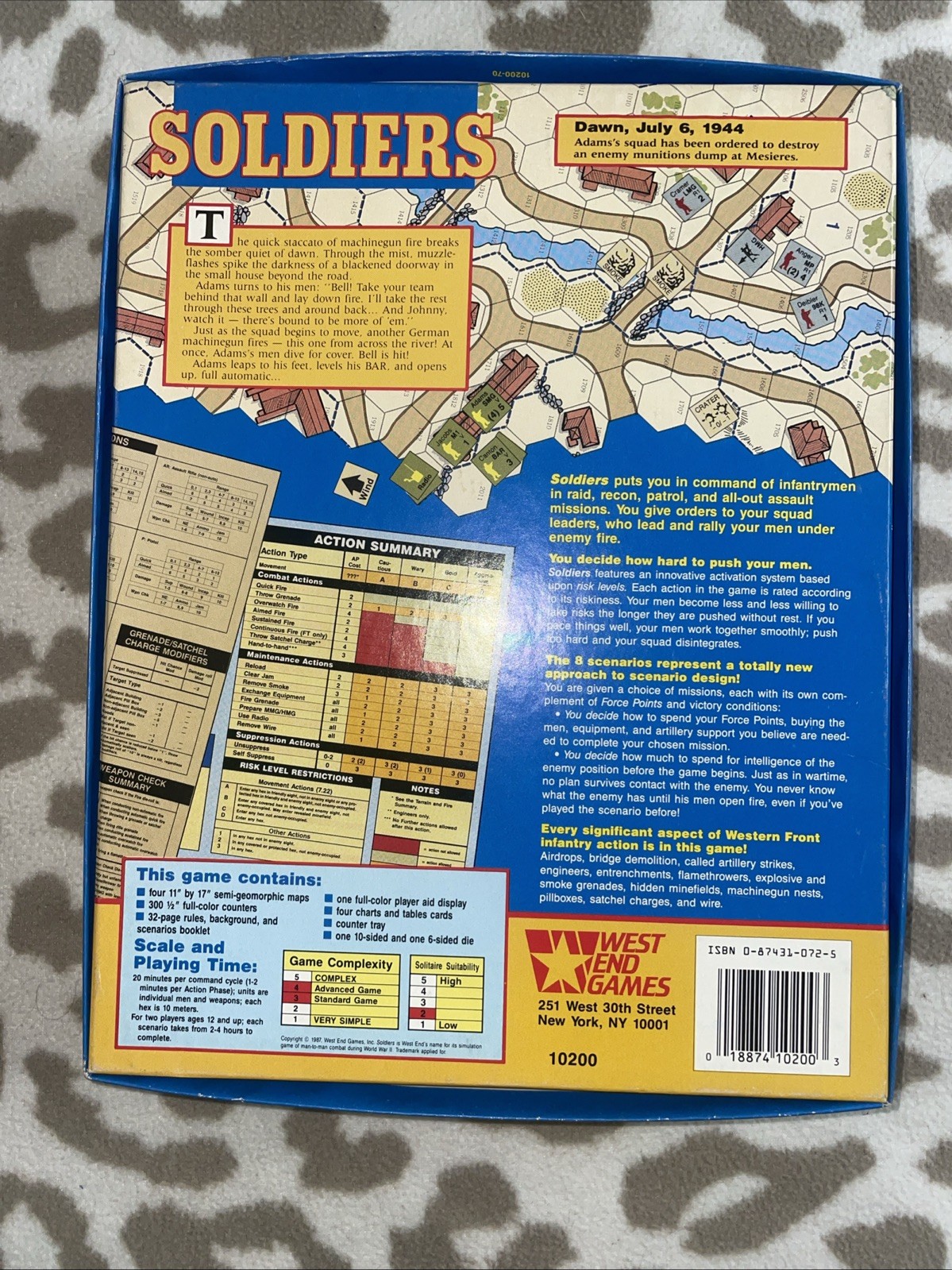 West End Games. 1987. Soldiers. Man-To-Man Combat In WWll. Punched. VGC.