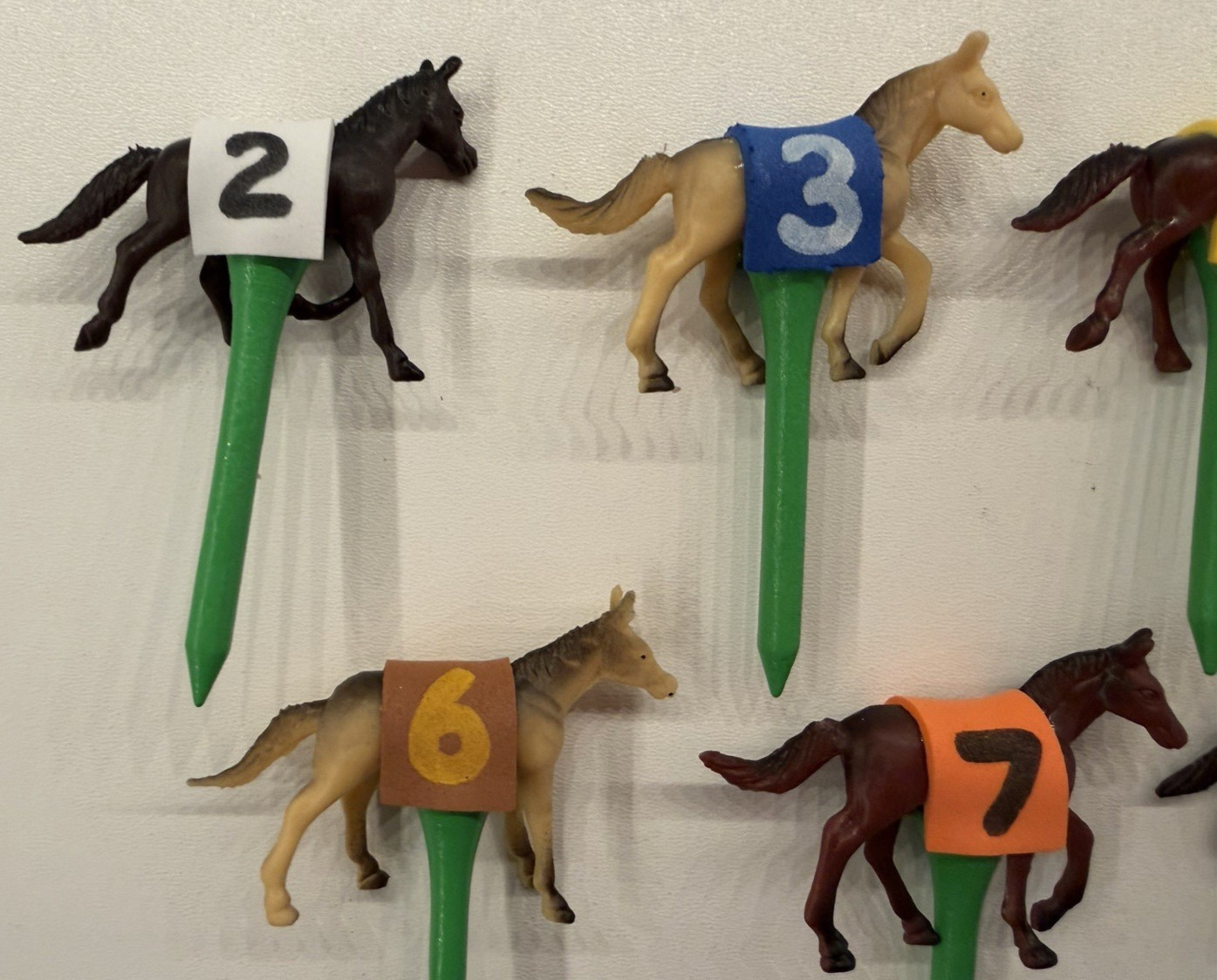 Custom Horse Game Pieces Tokens Race Derby – handmade #’s saddles GREEN tees
