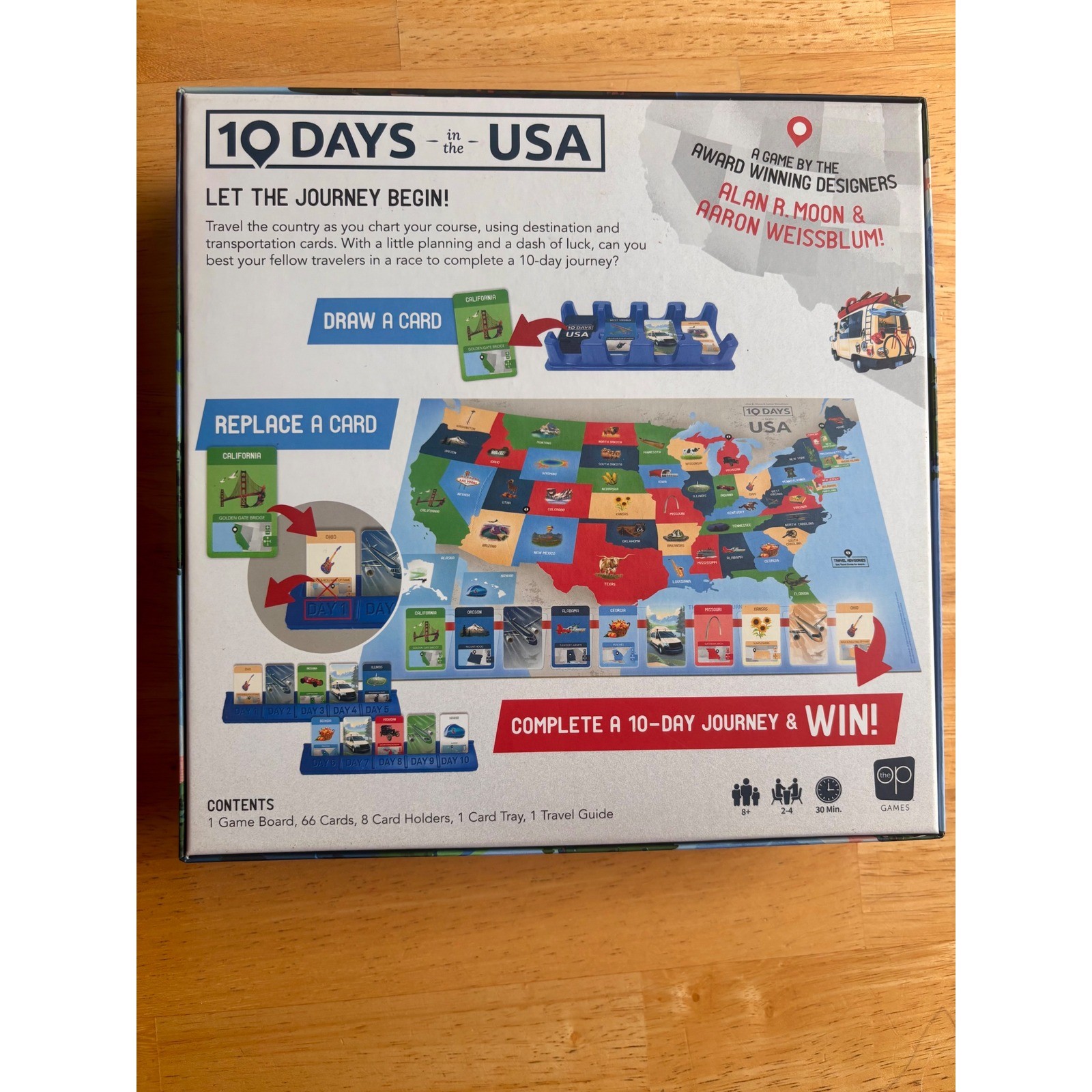 The Op 10 Days in the USA Board Game Unisex OS Blue Travel Strategy