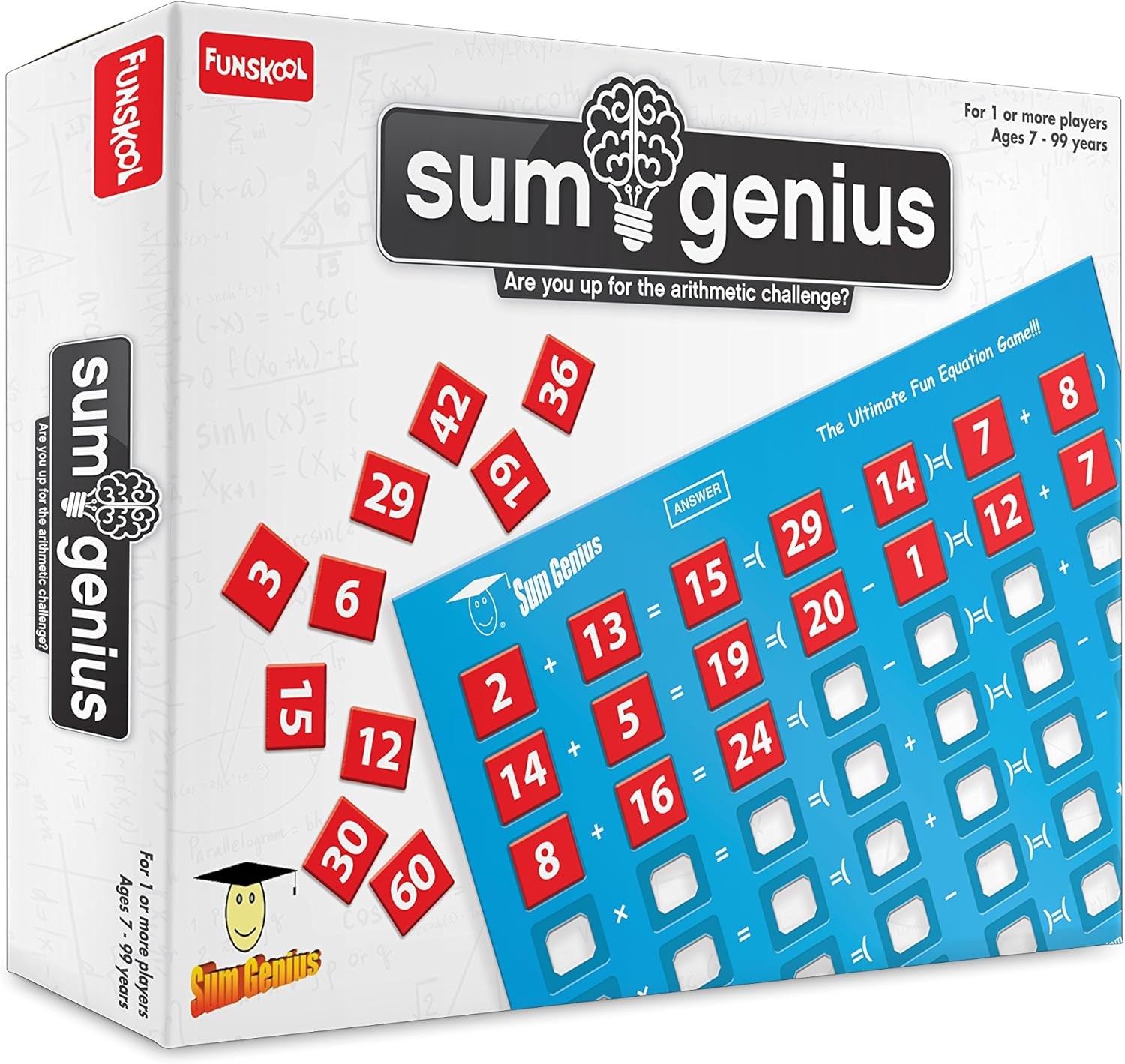 Livevie Sum Genius Math Board Game for Kids Ages 7+, Fun Educational Puzzle