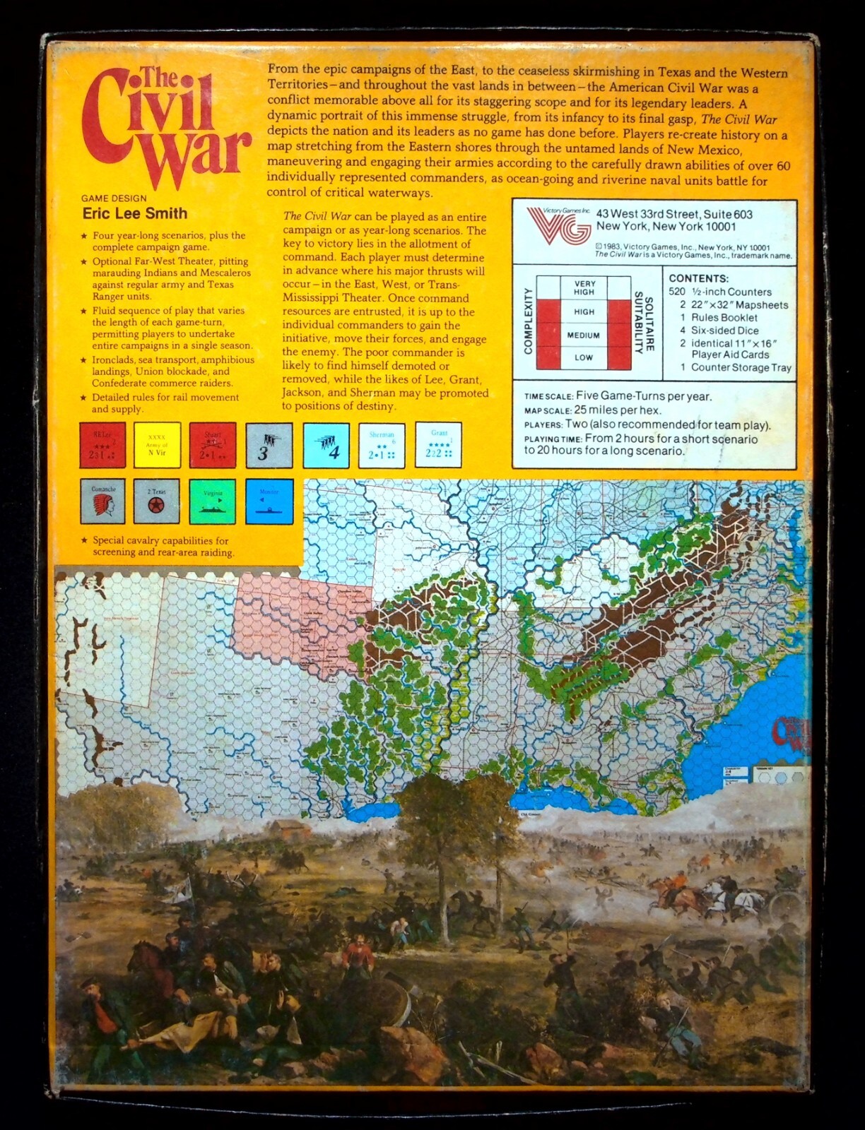 THE CIVIL WAR 1861-1865 by Victory Games::Open Box::©1983