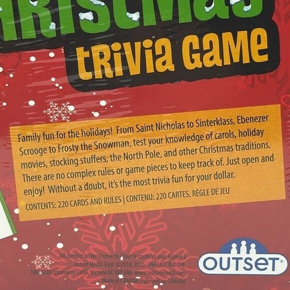 Christmas Trivia Game 2+ Players and Ages 12+ holiday fun family NEW