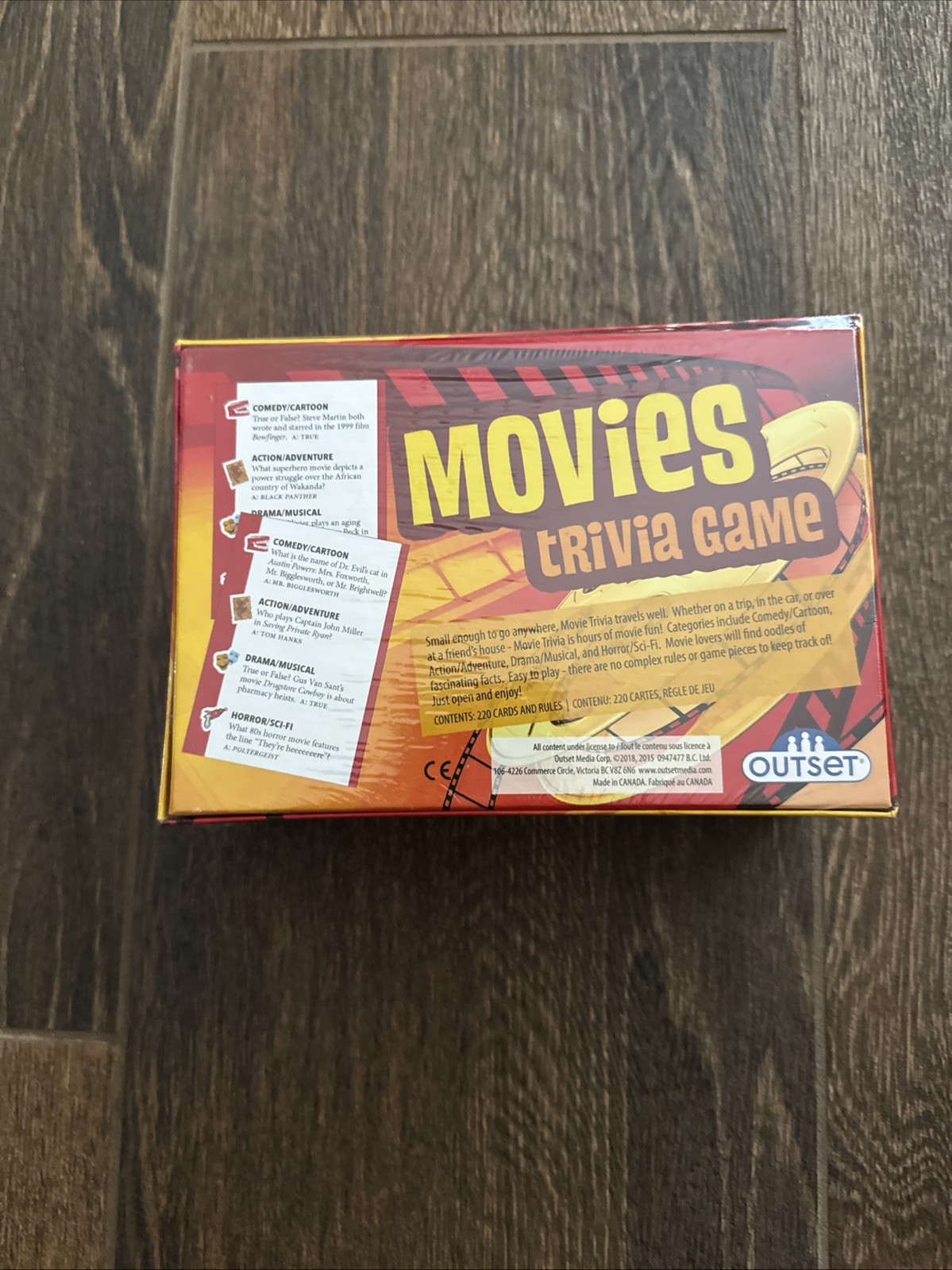 Brand New Sealed Outset Media Boardgame Movies Trivia Game