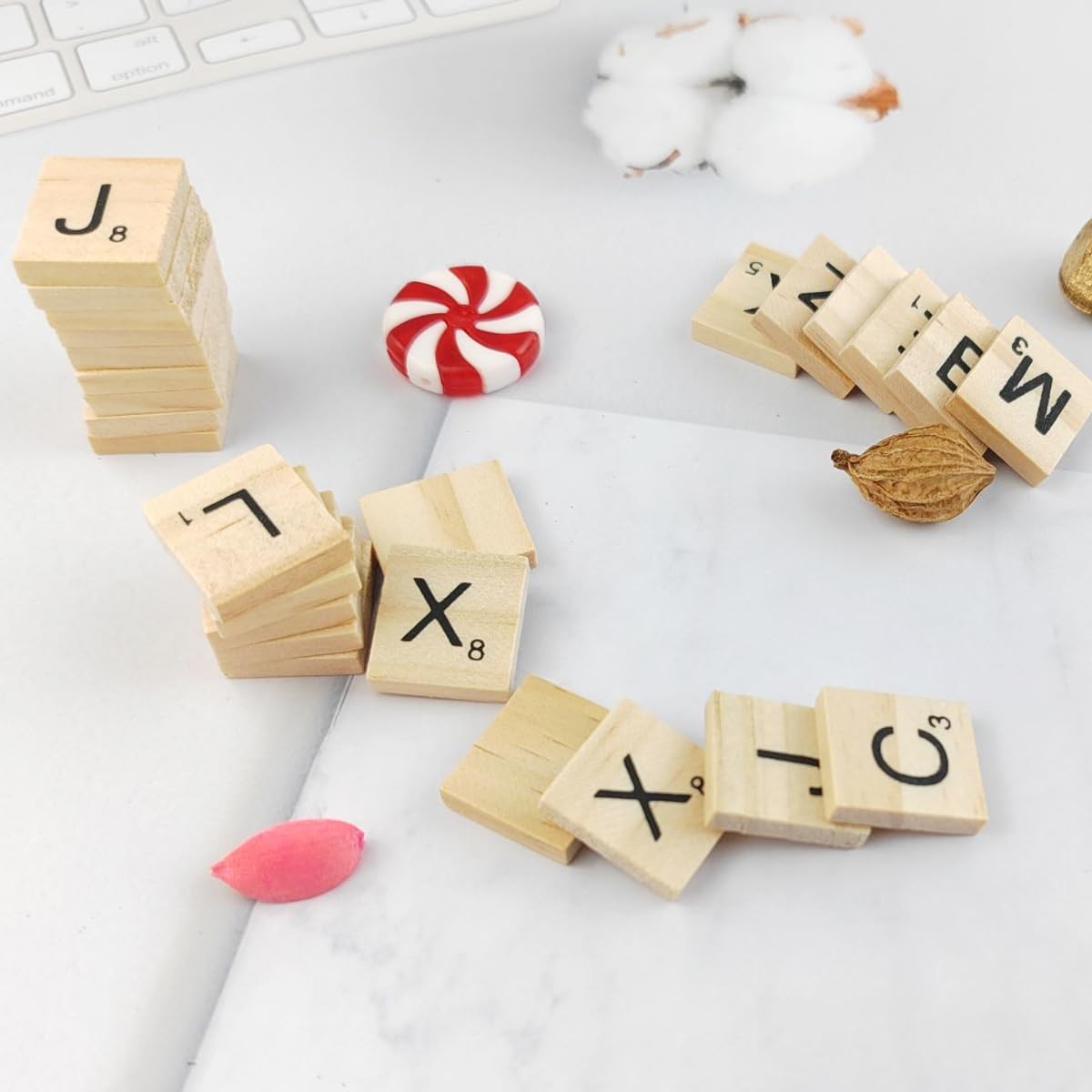 1000PCS Wooden Letter Tiles, A-Z Capital Letters for Crafts, Spelling, Tiles …