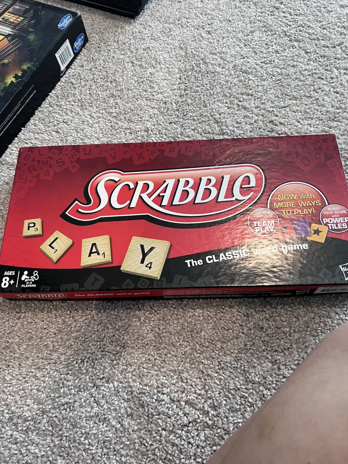 Parker Brothers Scrabble Classic Crossword Board Game Power Tiles 2+ Players 8+