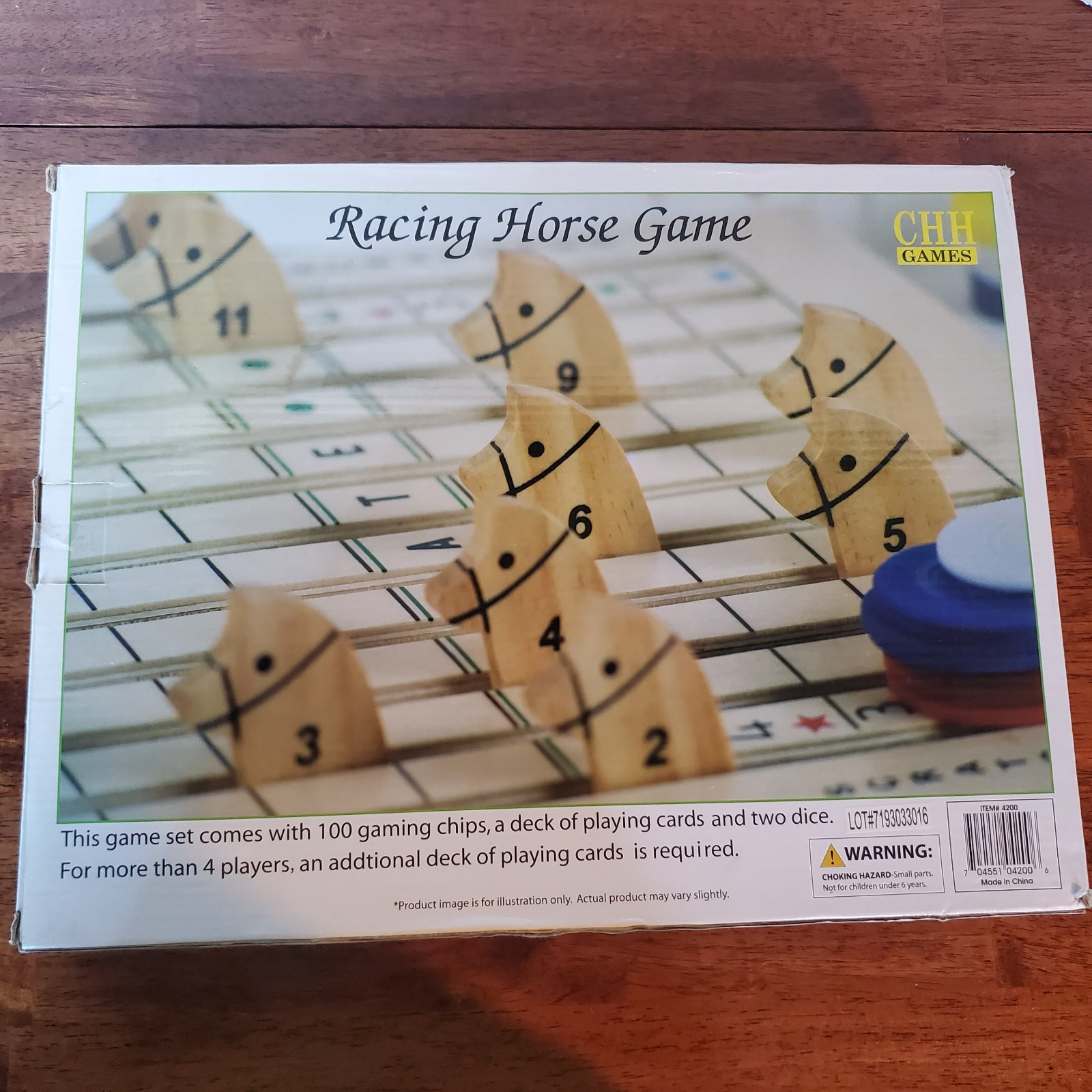 New (Open Box See Pic) CHH The Racing Horse Game Wooden Board NIB Thoroughbred.