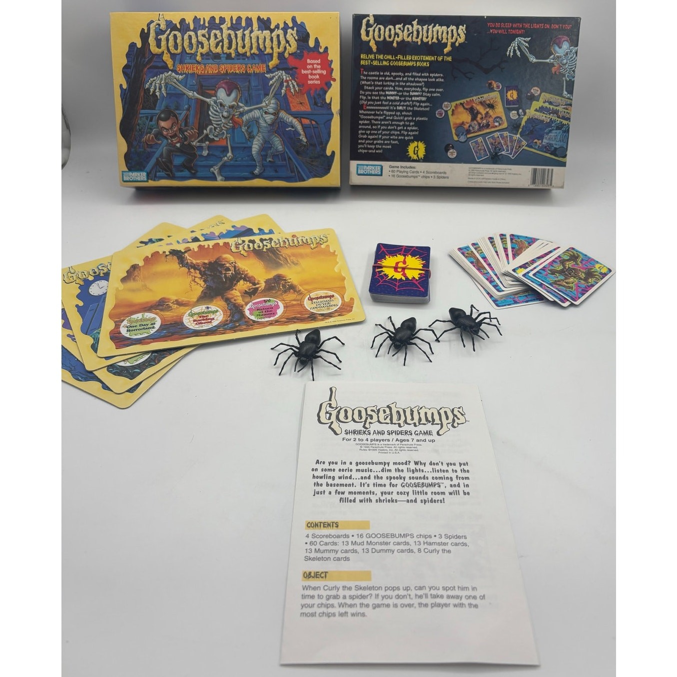 1995 Goosebumps Shrieks And Spiders Game Board Game Parker Brothers
