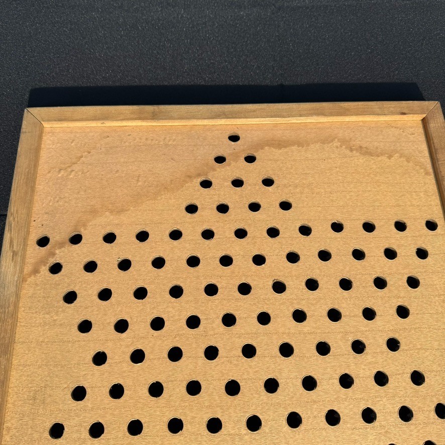 Vintage Star Chinese Checkers Wood Board Game Toys colored points unmarked