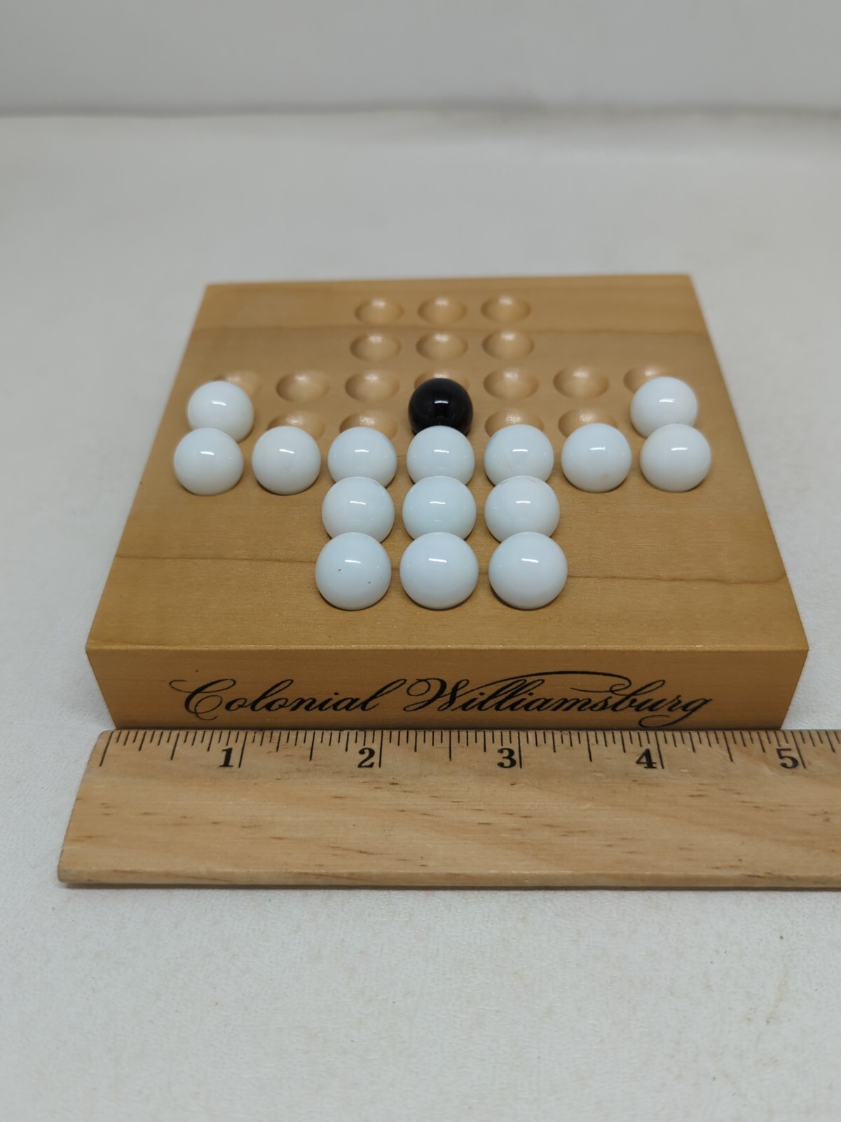 Travel Game Fox & Geese Solid Wood Game Board Colonial Williamsburg Channel Crft