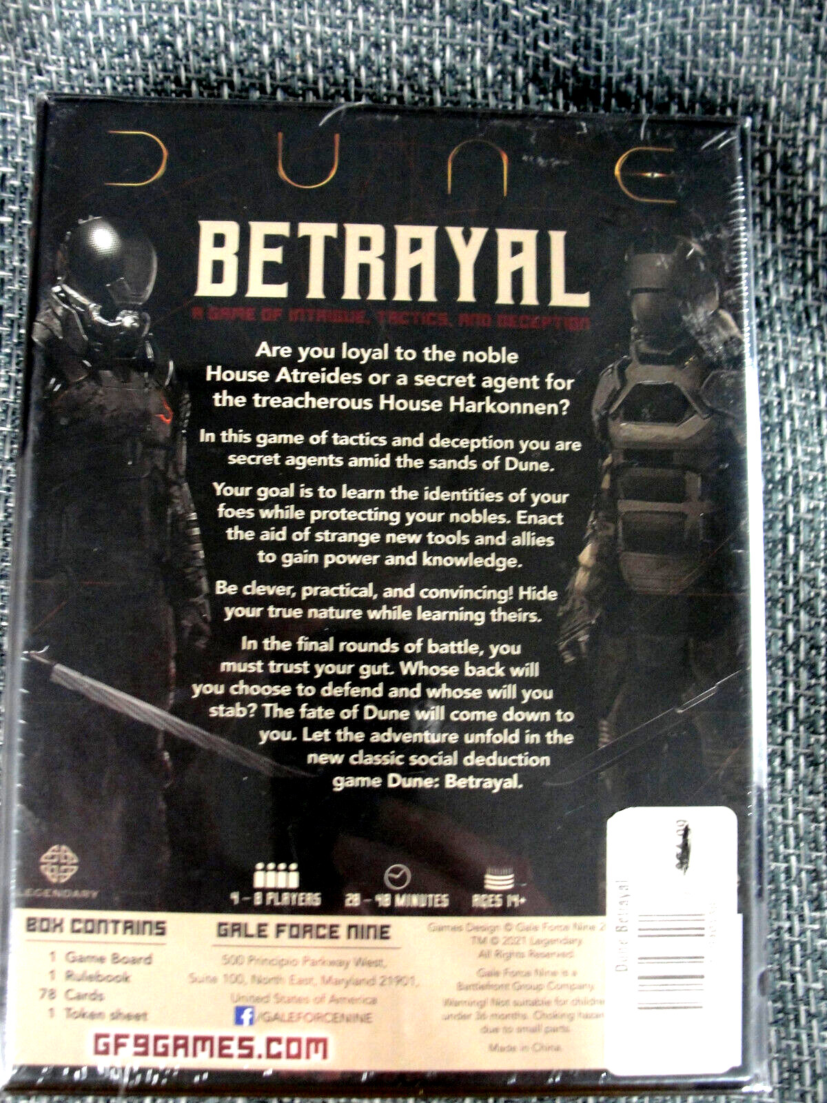 DUNE : BETRAYAL – GALE FORCE NINE – new sealed game
