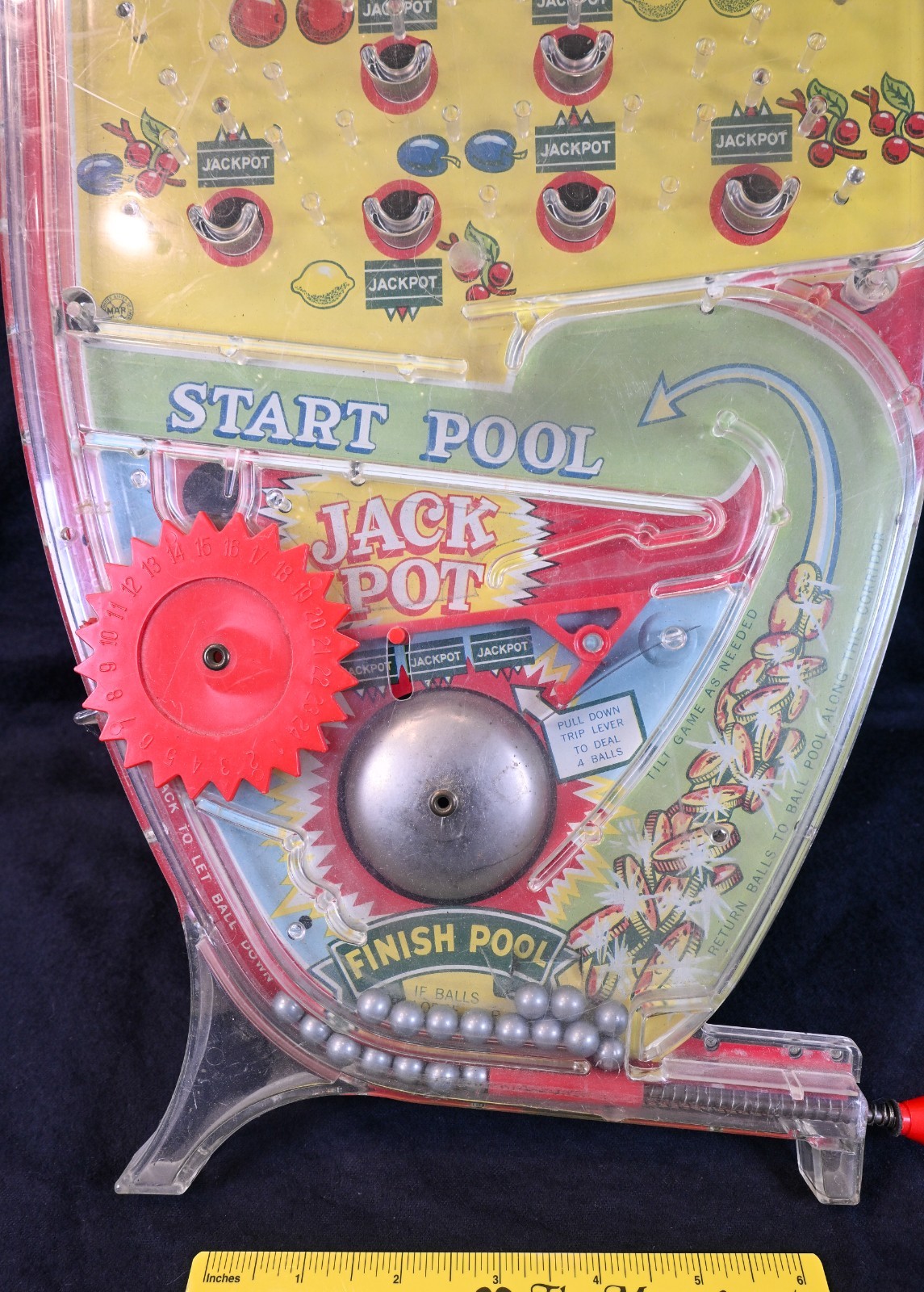 Vintage JackPot Bagatelle Marble Game, Marx, 1950’s, Free Shipping, RRCA, S1658