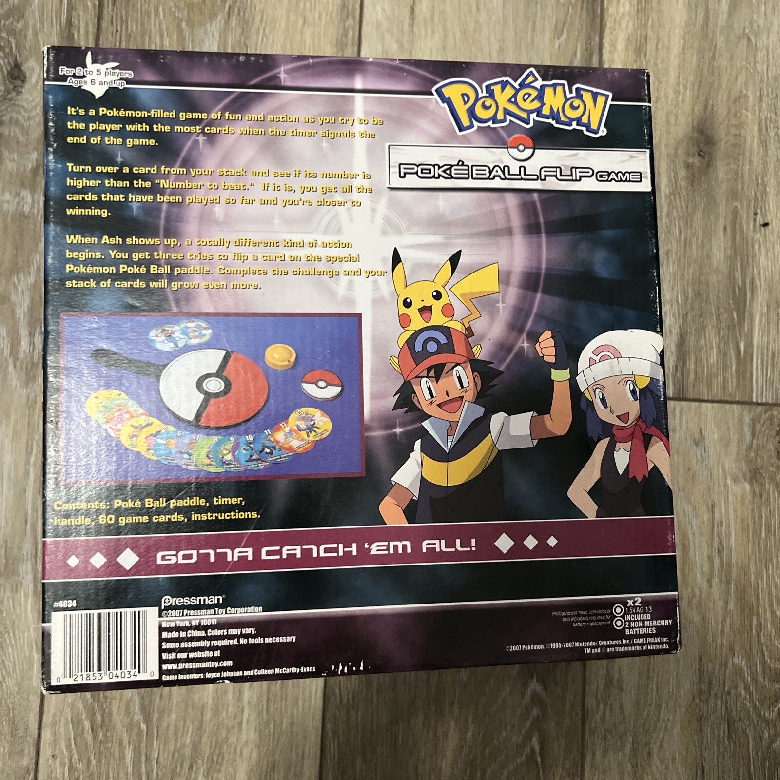 Pokemon Diamond & Pearl Poke-Ball Flip Game Pressman Complete Ash Pikachu Dialga