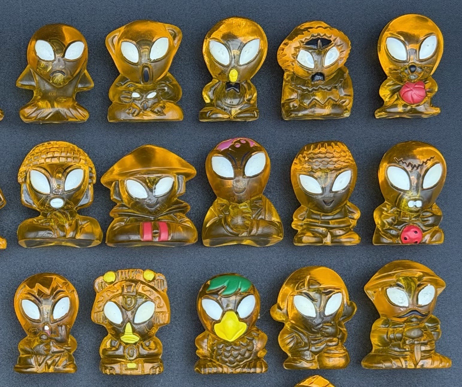 Full Set of 60 Hielocos Coca-Cola Aliens & Bad Aliens Amber & Blue Rare Mexico
