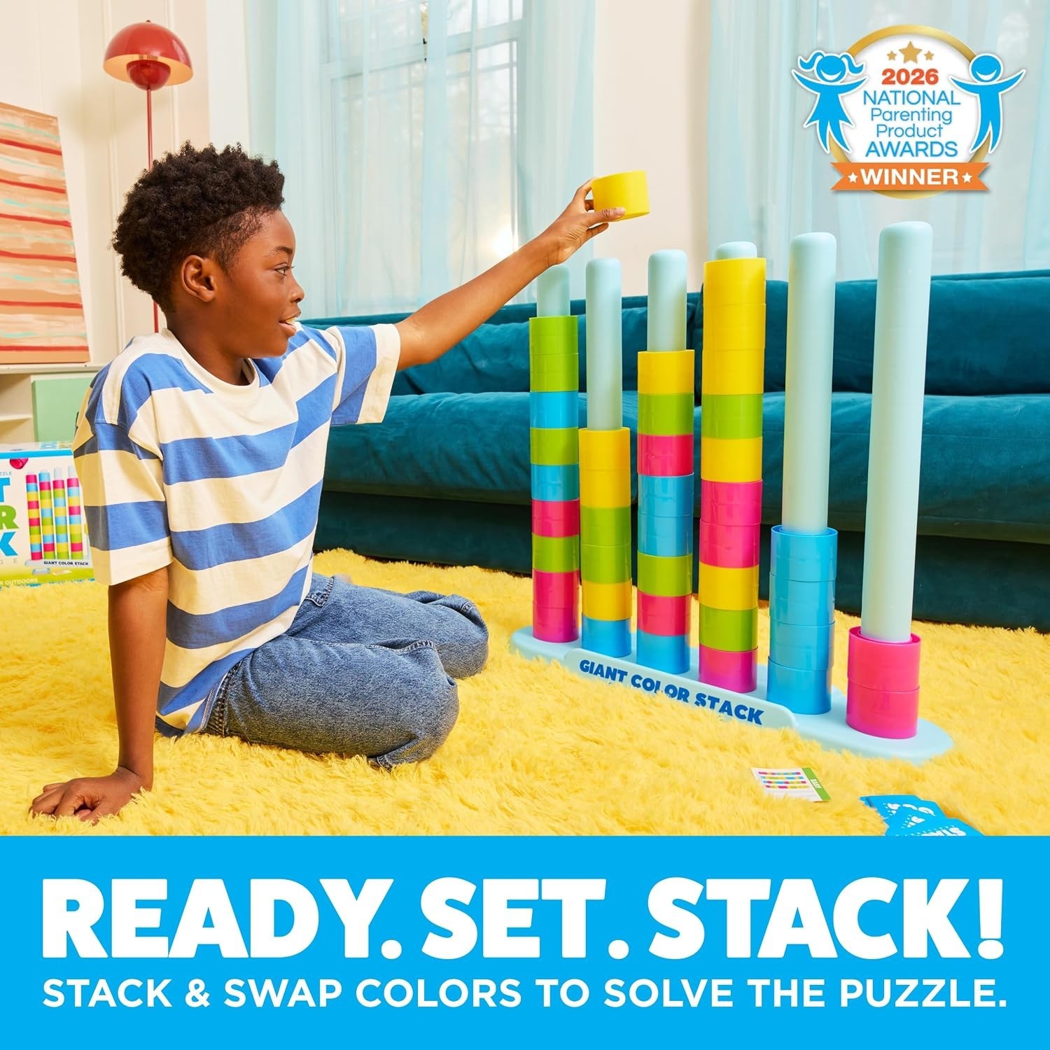 Giant Color Stack Challenge by Relatable – Strategy Stacking Game with 50 Puzzle