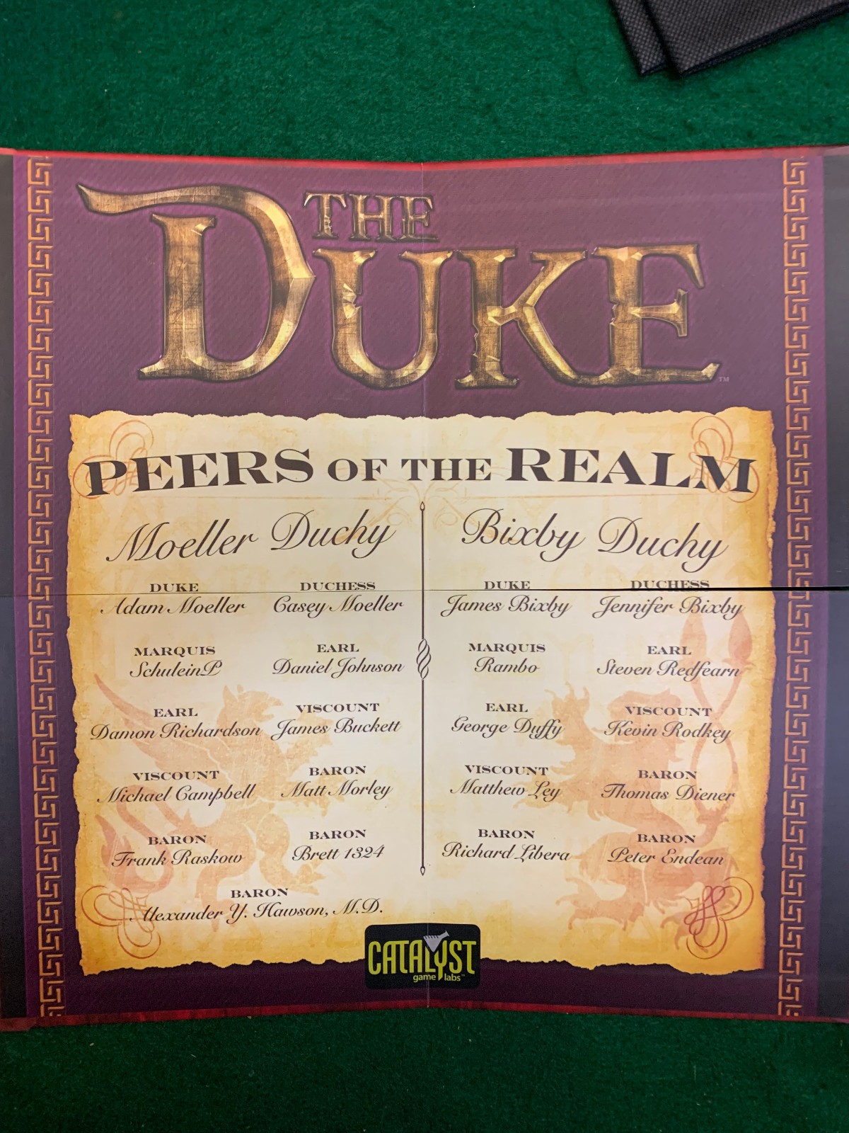 The Duke Lord’s Legacy 100% complete. 2018. 2-player abstract