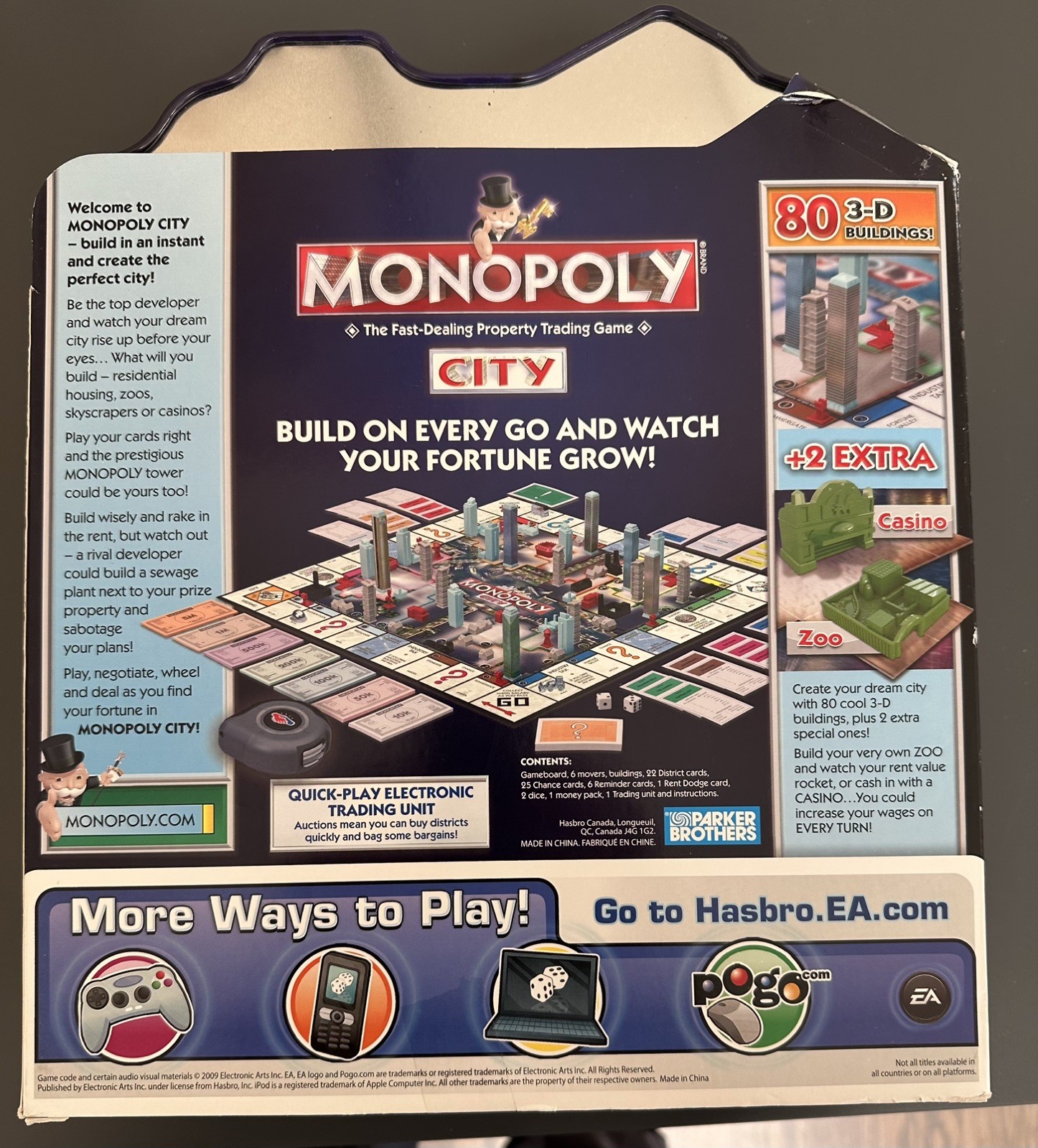 MONOPOLY CITY Metal TIN Box Edition Game 2009 New in Box. Never Played