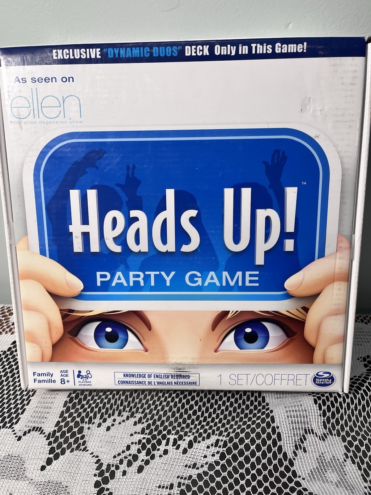 Head’s Up Party Game Ellen, 2-6 Players Age 8+ Preowned Good Condition