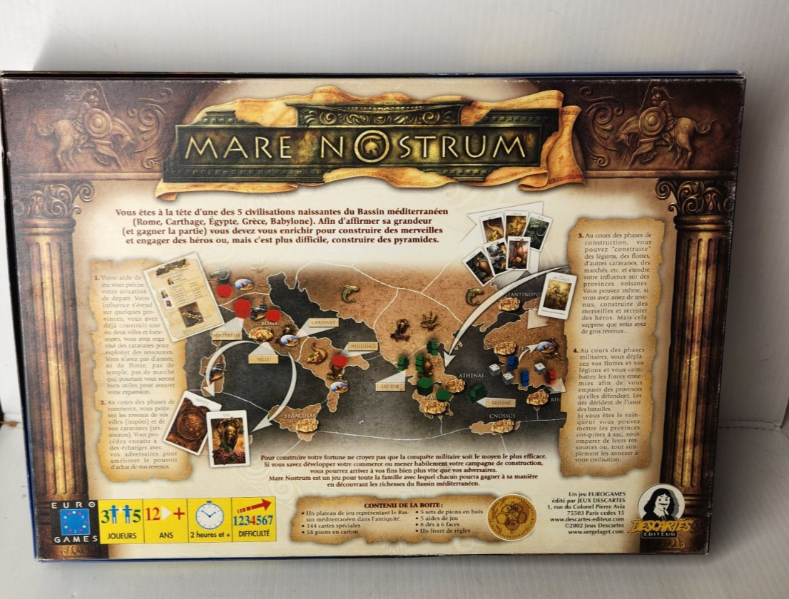MARE NOSTRUM Board Game by Serge Laget Euro Games 2003 (almost complete) French