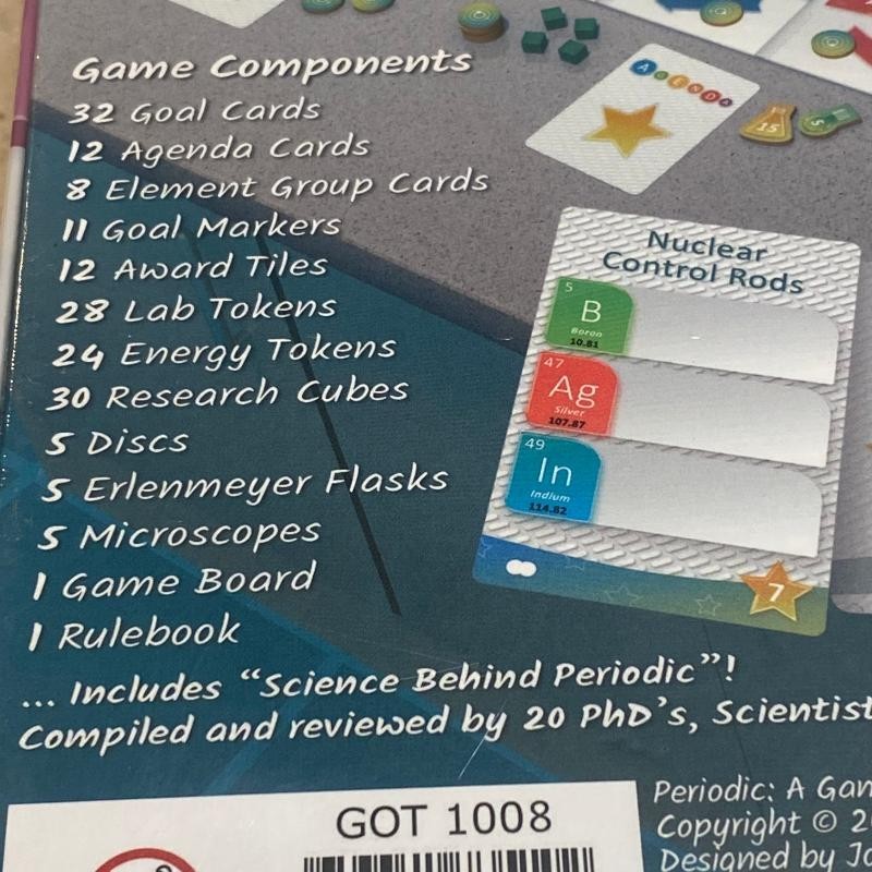 Periodic: A Game of The Elements Genius Board Games Ages 10+ NEW SEALED