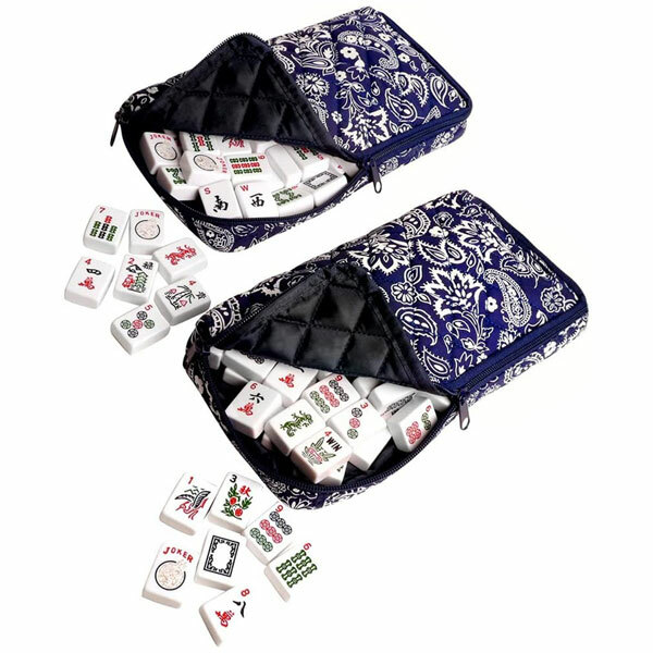 New Linda Li American Mah Jongg Set – Blue Paisley Soft-Sided Quilted Bag