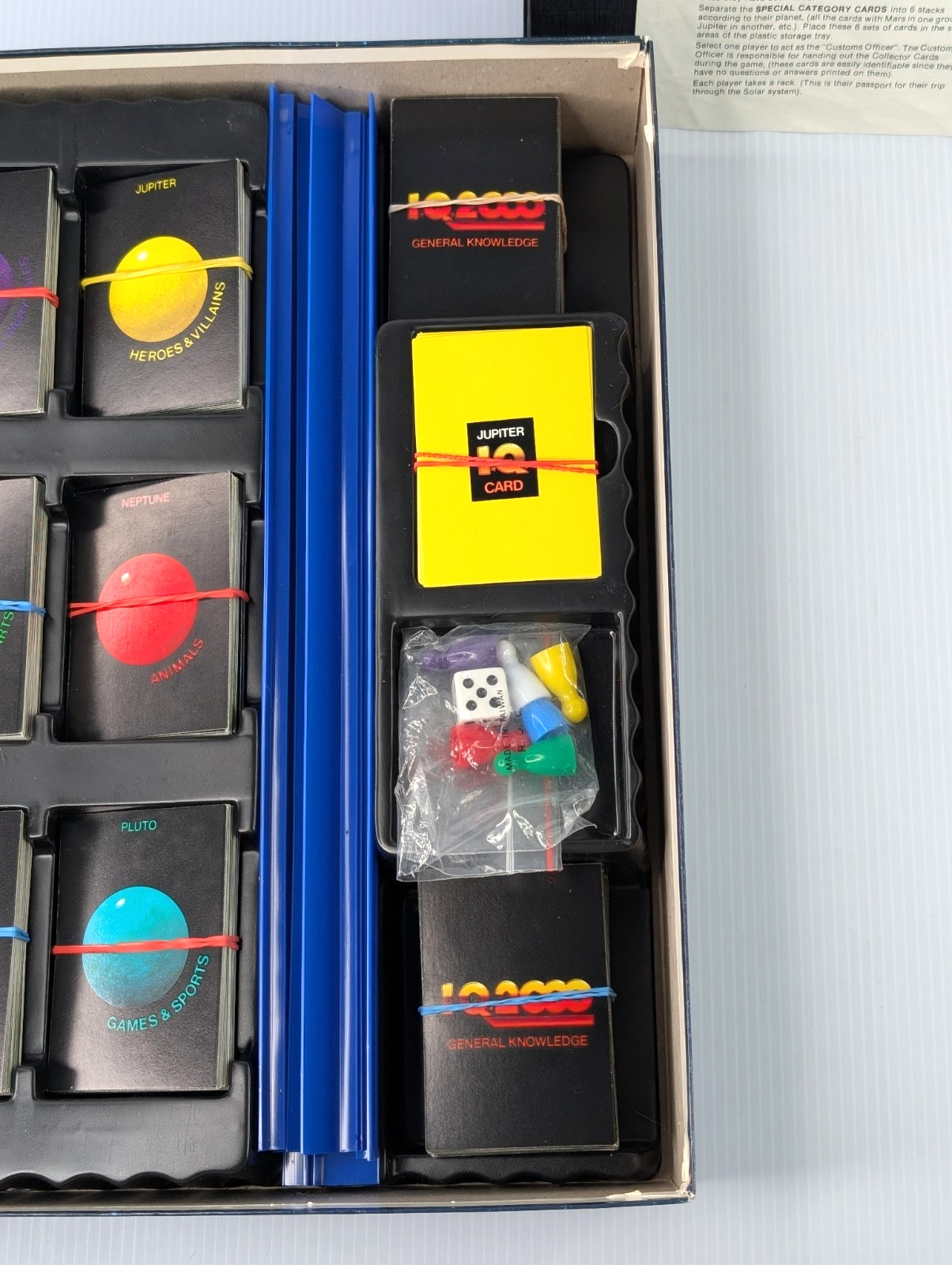 Vintage 1986 IQ2000 Trivia Adventure System Space Theme Board Game 100% COMPLETE