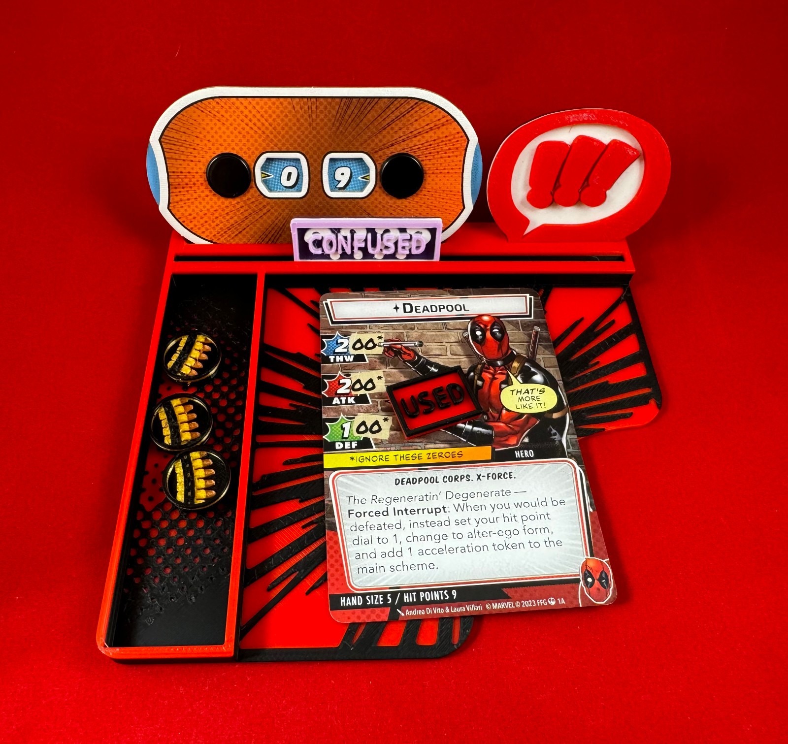 Marvel Champions™ compatible Hero Dashboard/Tray Custom 3D printed