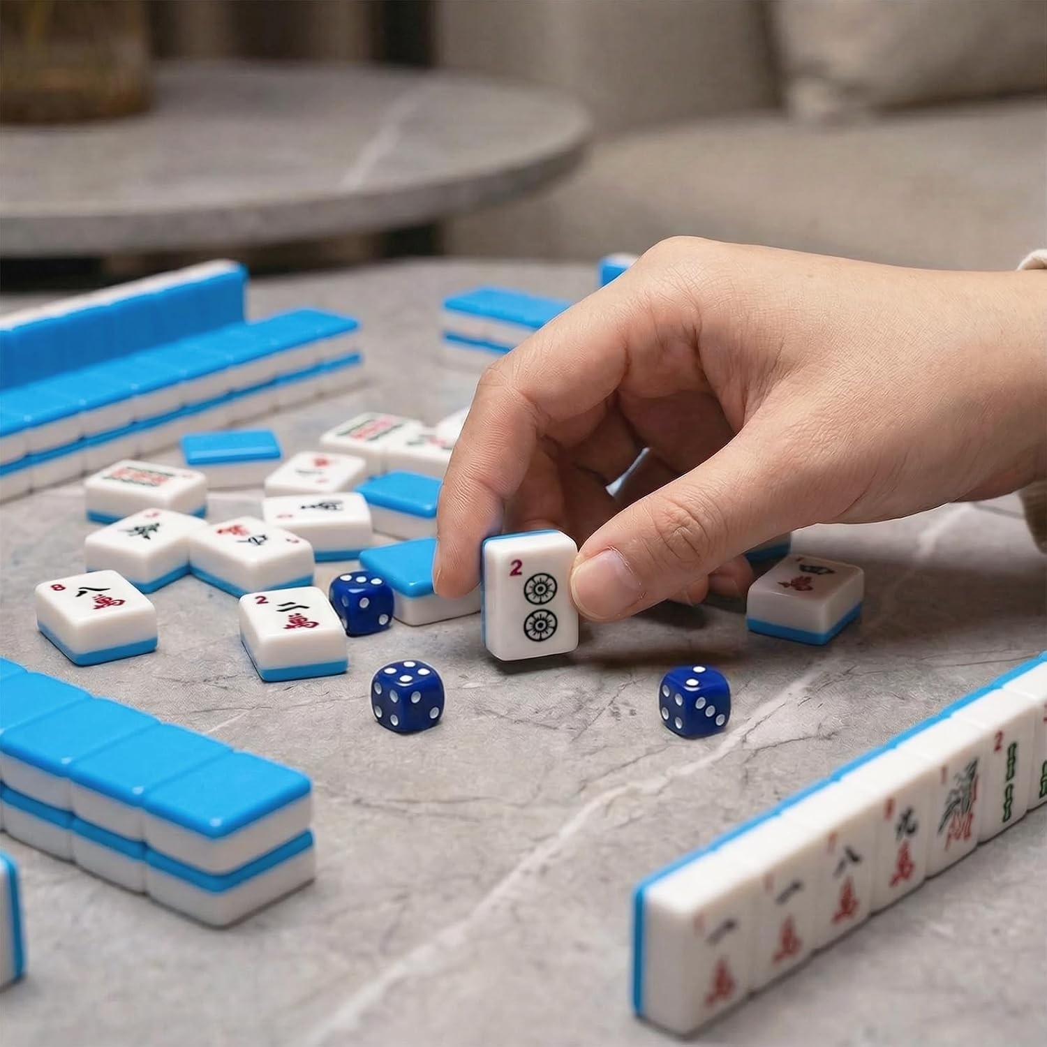 American Mahjong Tile Set with 166 Tiles, 1.2-Inch Mah Jongg Sets, Mahjong Gift