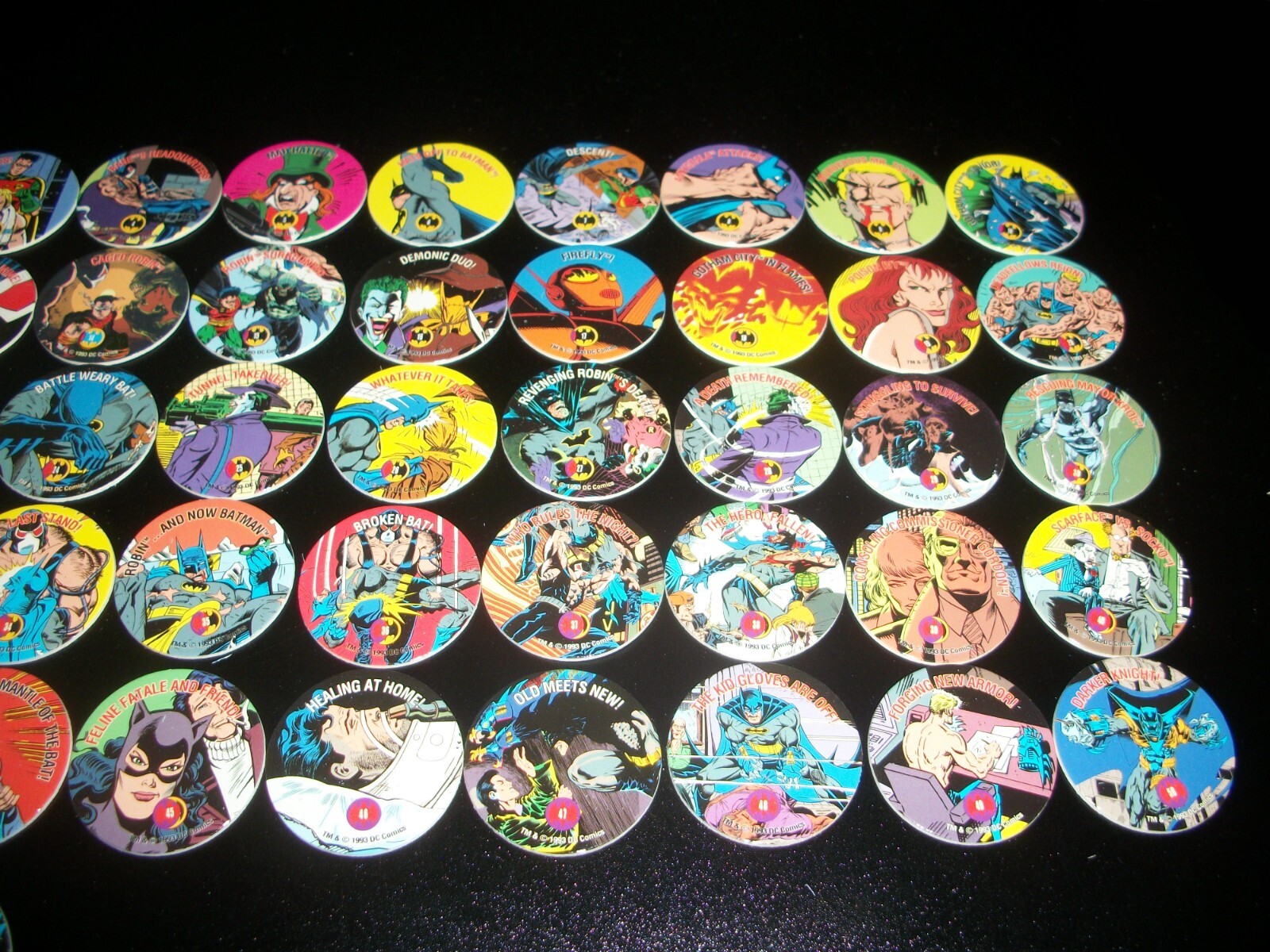 1993 Skybox SkyCaps DC Comics + Batman Complete Set 54 Pogs = 108 Milkcaps Lot