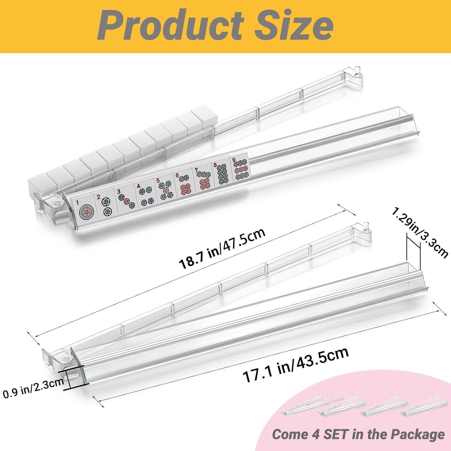 Mahjong ruler thickened 18 inch mahjong three-in-one card ruler