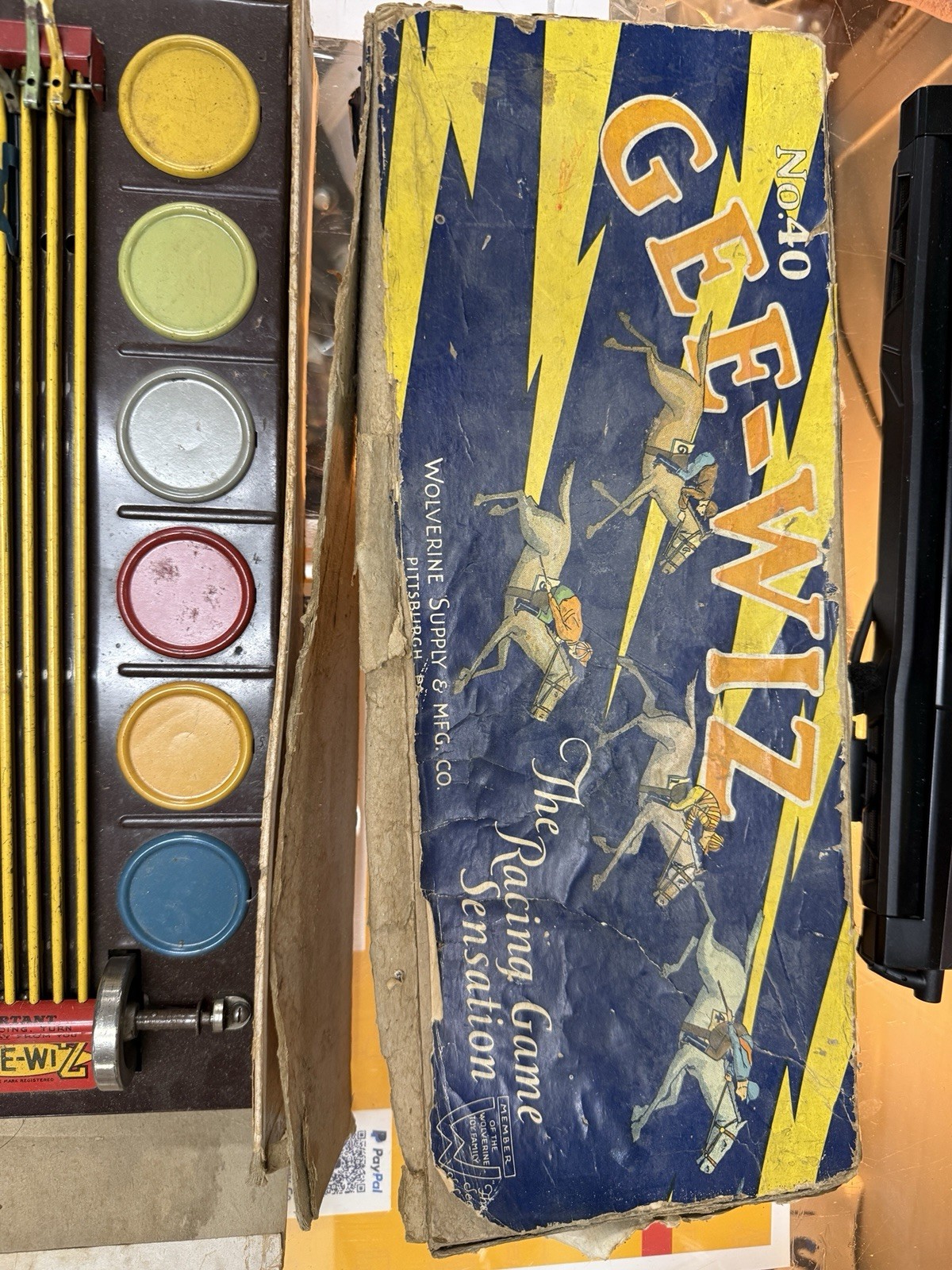 Vintage Wolverine Gee-Wiz No.40 Horse Racing Tin Game with Box