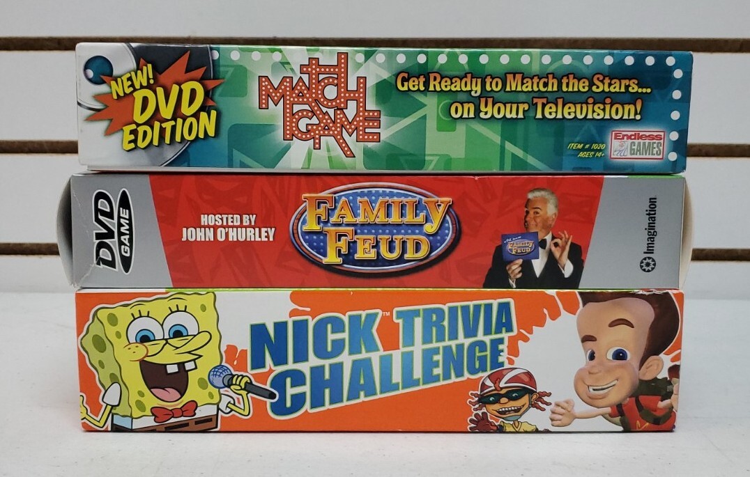 Lot Of 3 DVD Edition Games: The Match Game, Family Feud, & Nick Trivia Challenge
