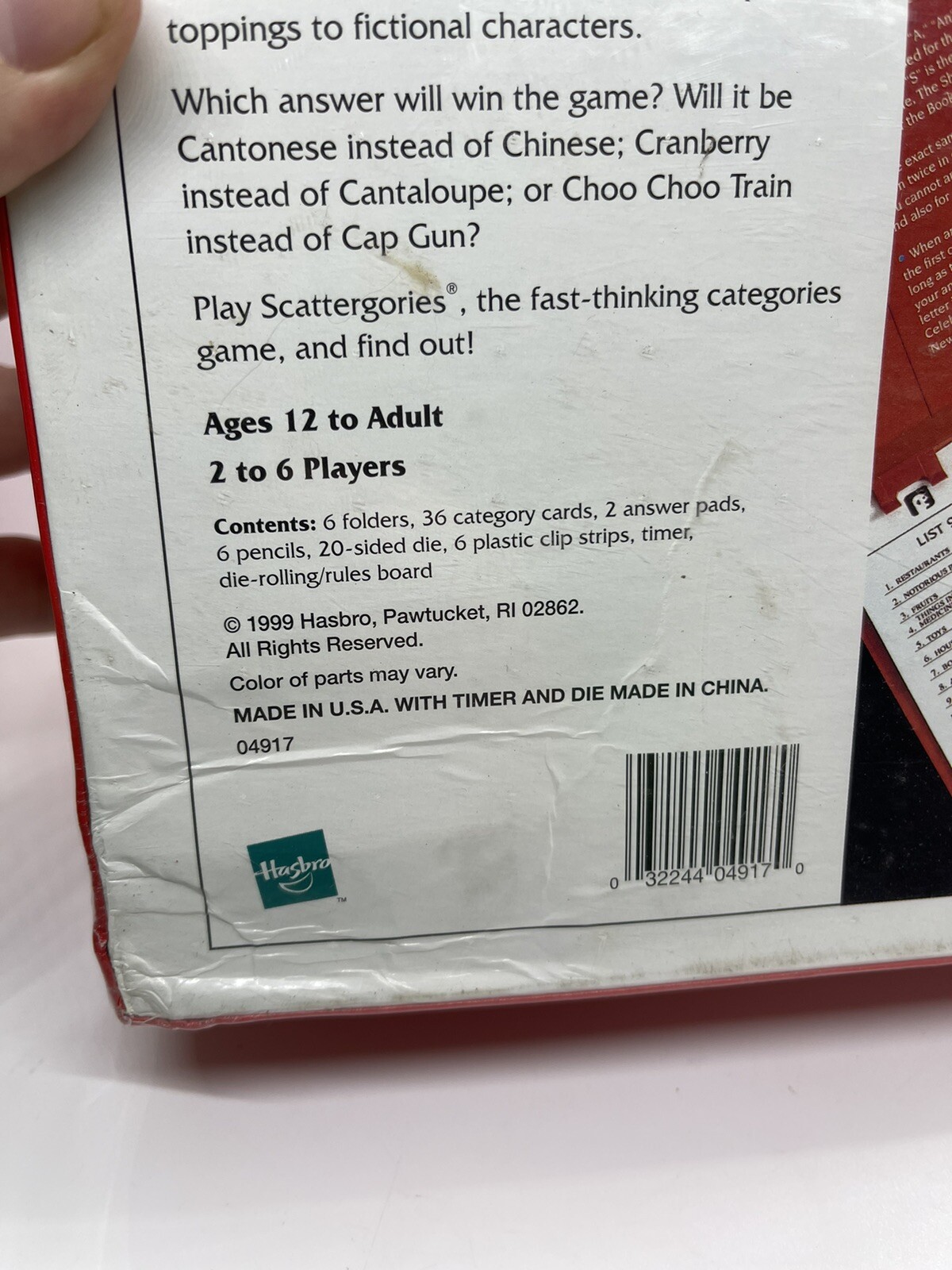 The Game of Scattergories 2003 Hasbro Parker Brothers Ages 12+ 2-6 Players NEW