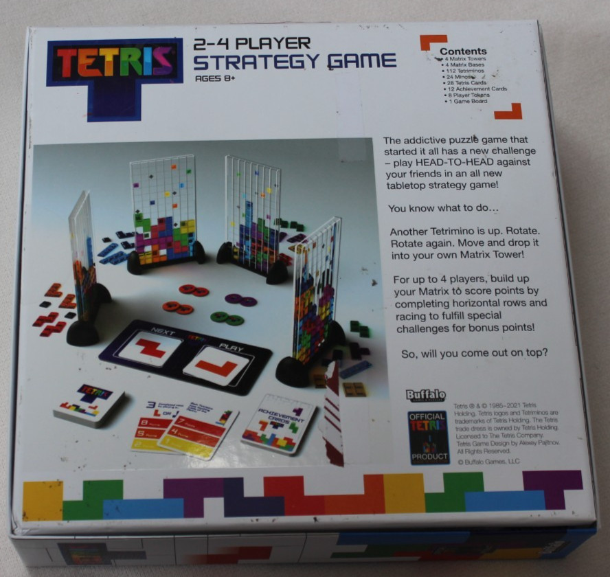 Tetris Strategy Game Complete Set 2-4 Players Ages 8+ Open Box Buffalo Games LLC