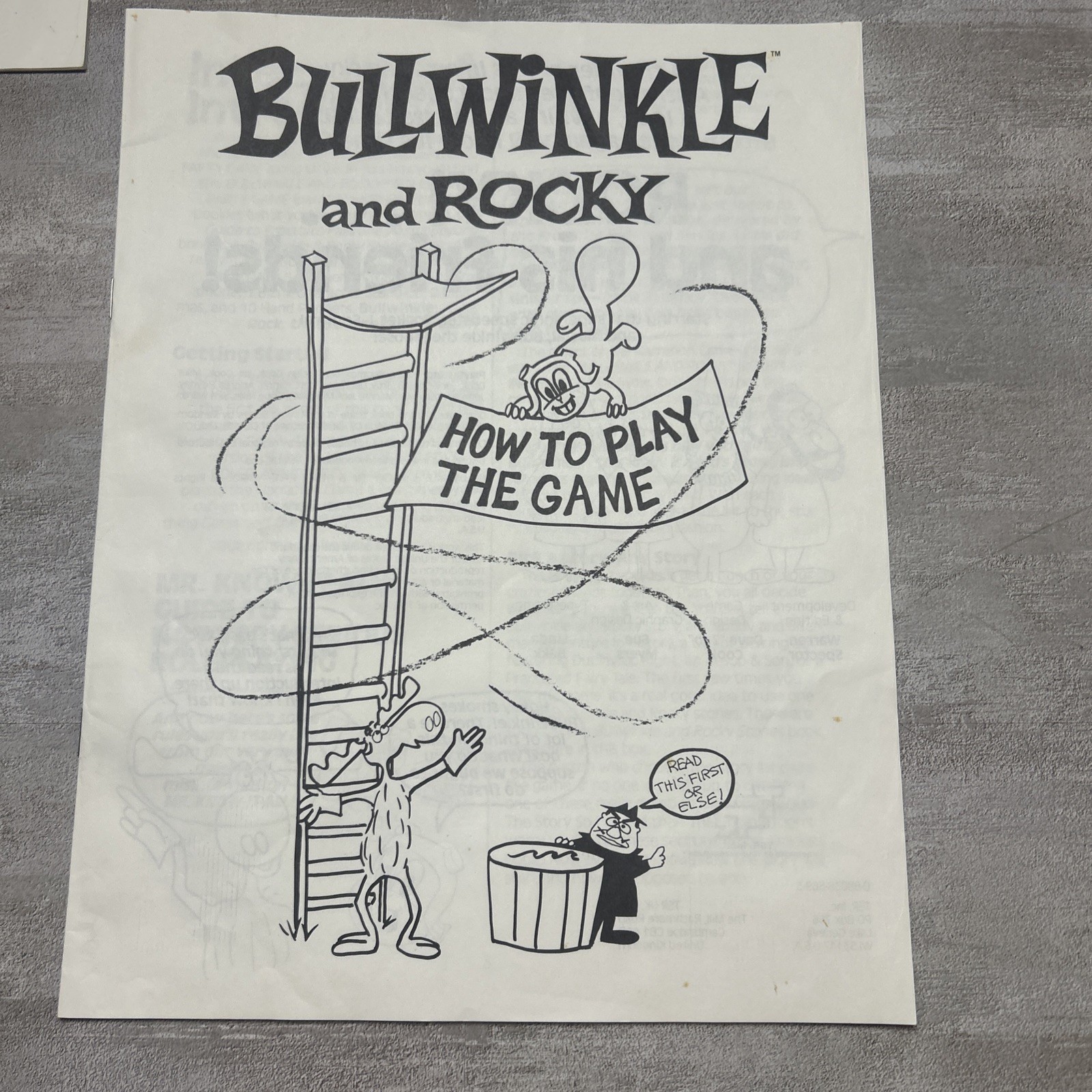 Vintage 1988 Rocky & Bullwinkle Role Playing Party Game Read Description