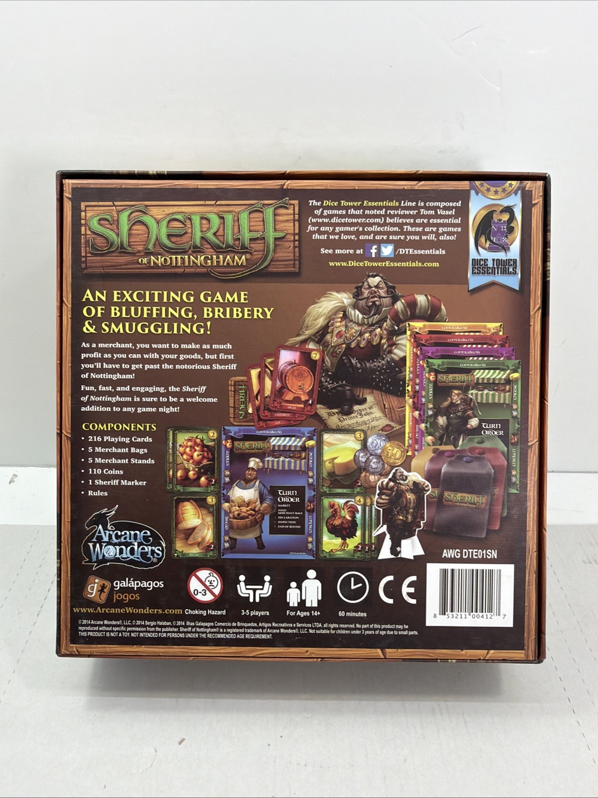 SHERIFF OF NOTTINGHAM Board Game Arcane Wonders 1st Edition • 3-5 Players (2014)