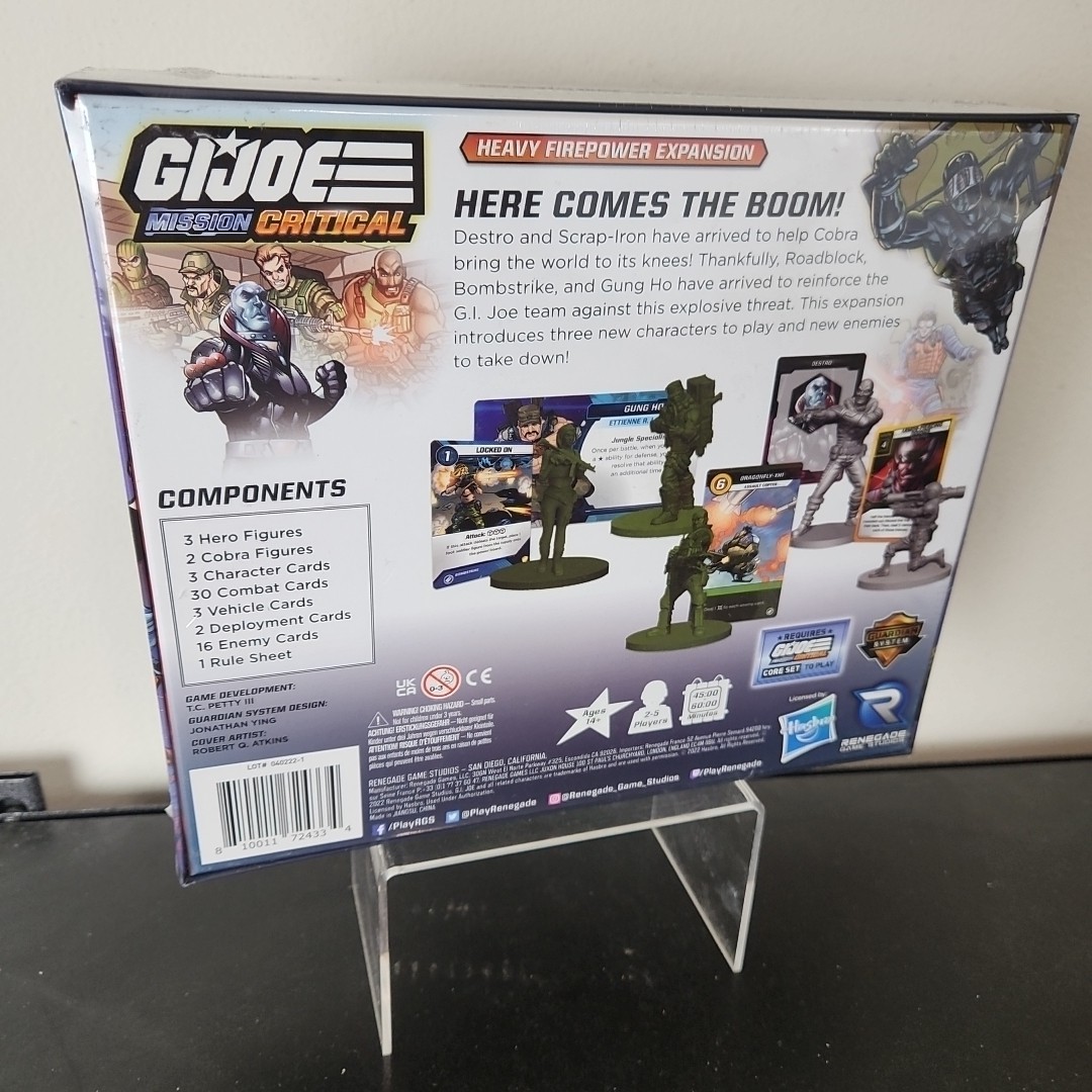 G.I. JOE Mission Critical Heavy Firepower Expansion Board Game Minis Renegade
