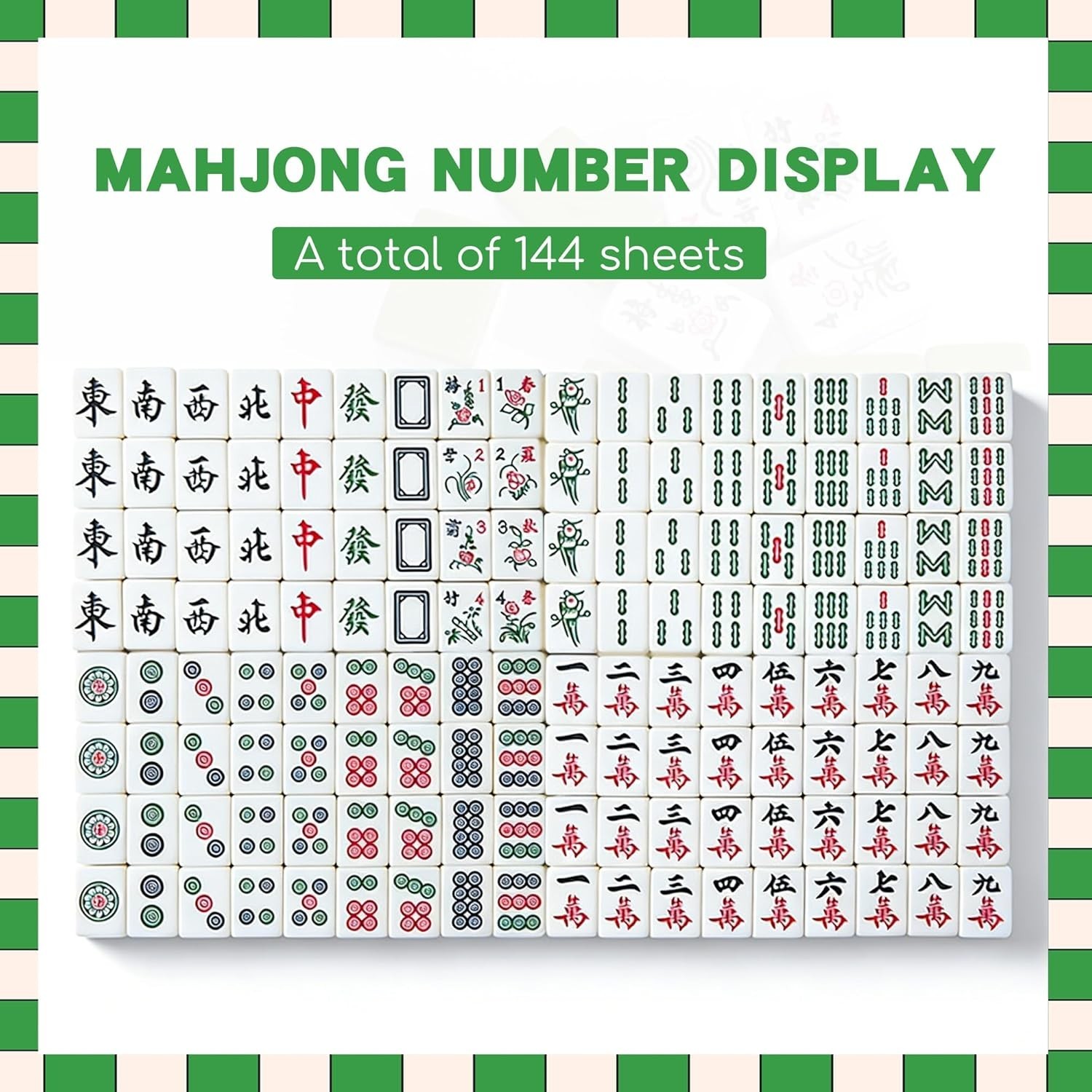Mini Chinese Mahjong Set – 144Pcs Traditional Travel Game with Case, Portable Sm