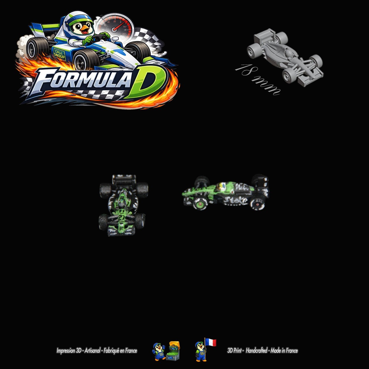 10 miniatures de Formule 1 – Formula D / Formule Dé (F1 18mm unpainted)