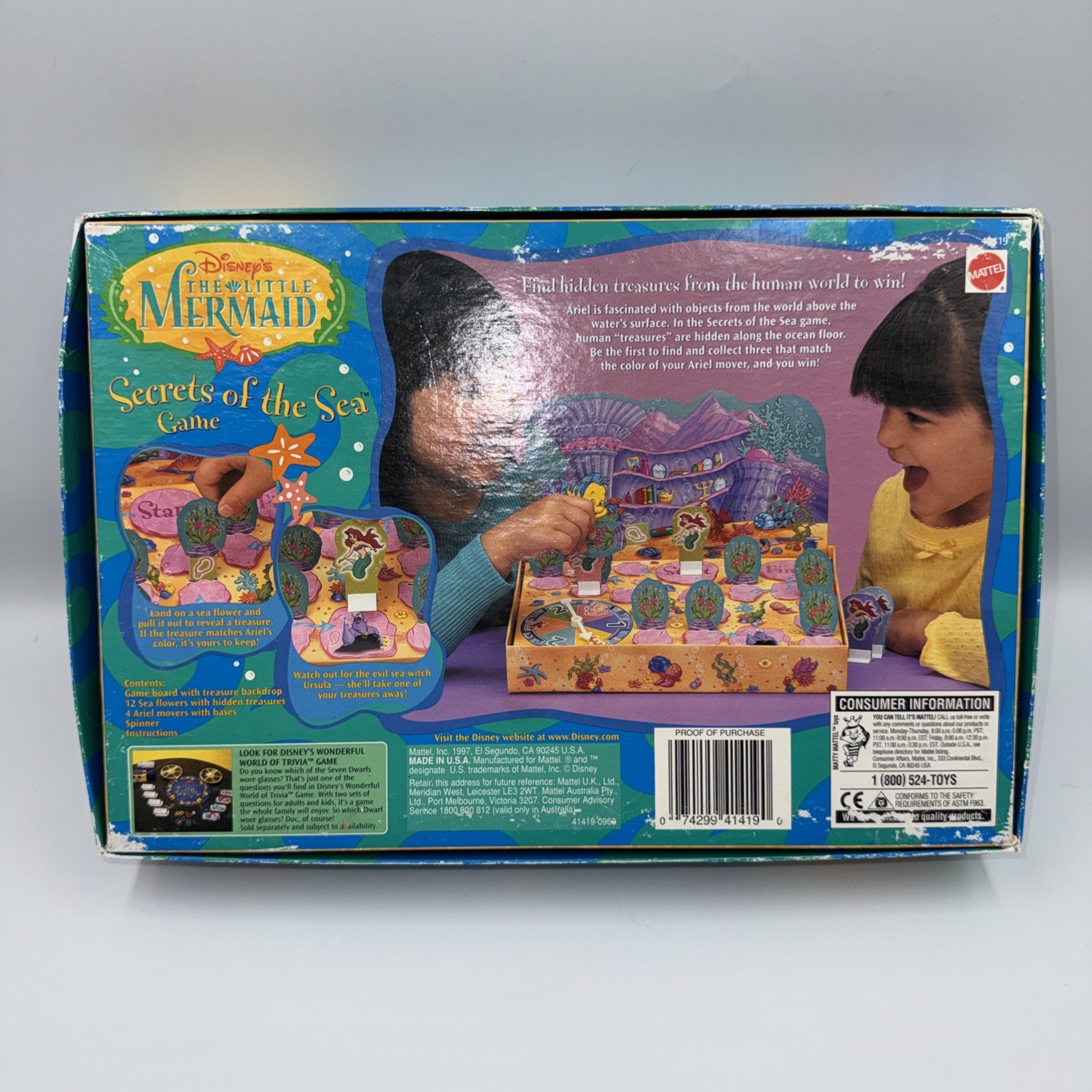 Disney’s The Little Mermaid Secrets Of The Sea Board Game VTG 1997 Complete!