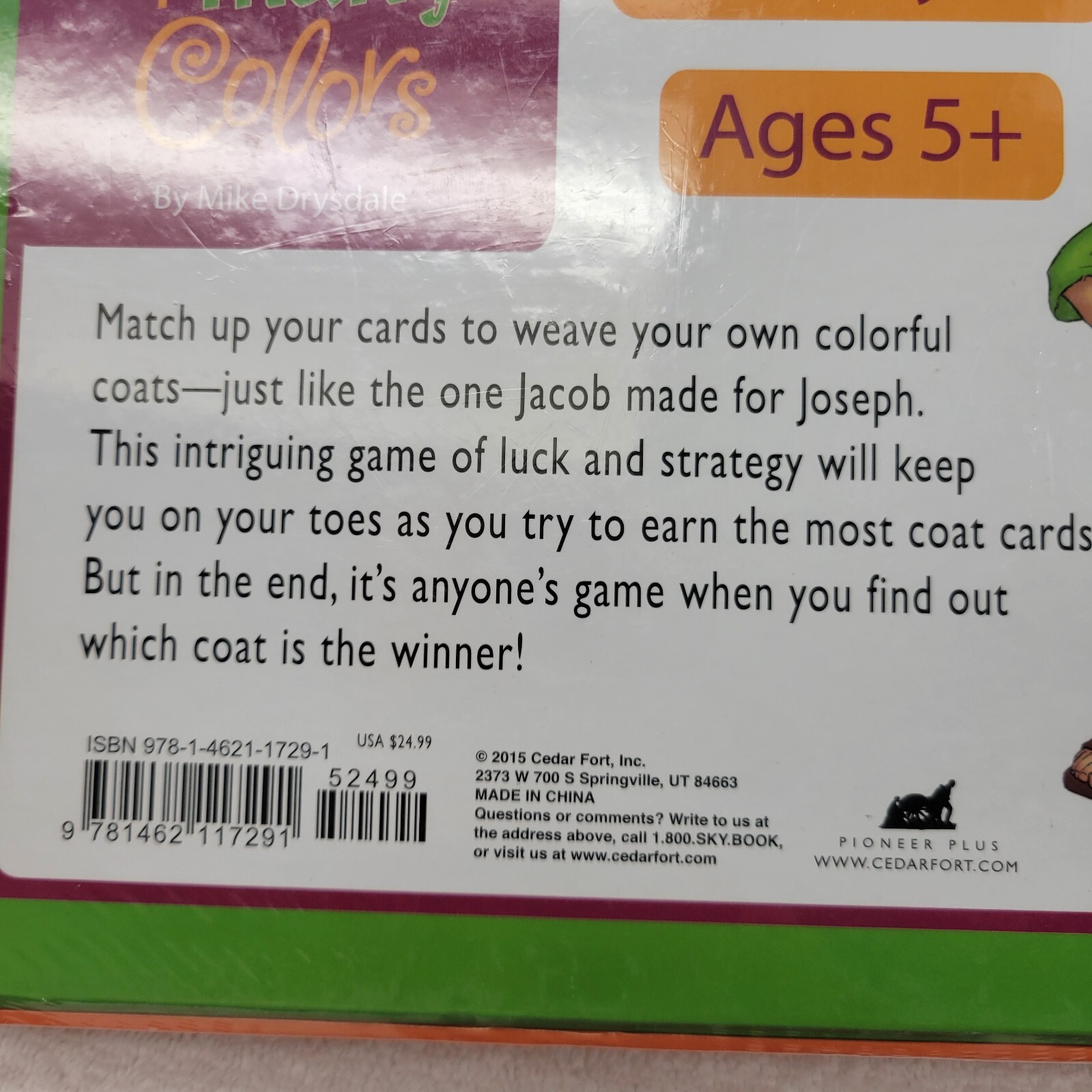 NIB Coat of Many Colors Game Cedar Fort 2015 Christian Board Game Age 5+ Family