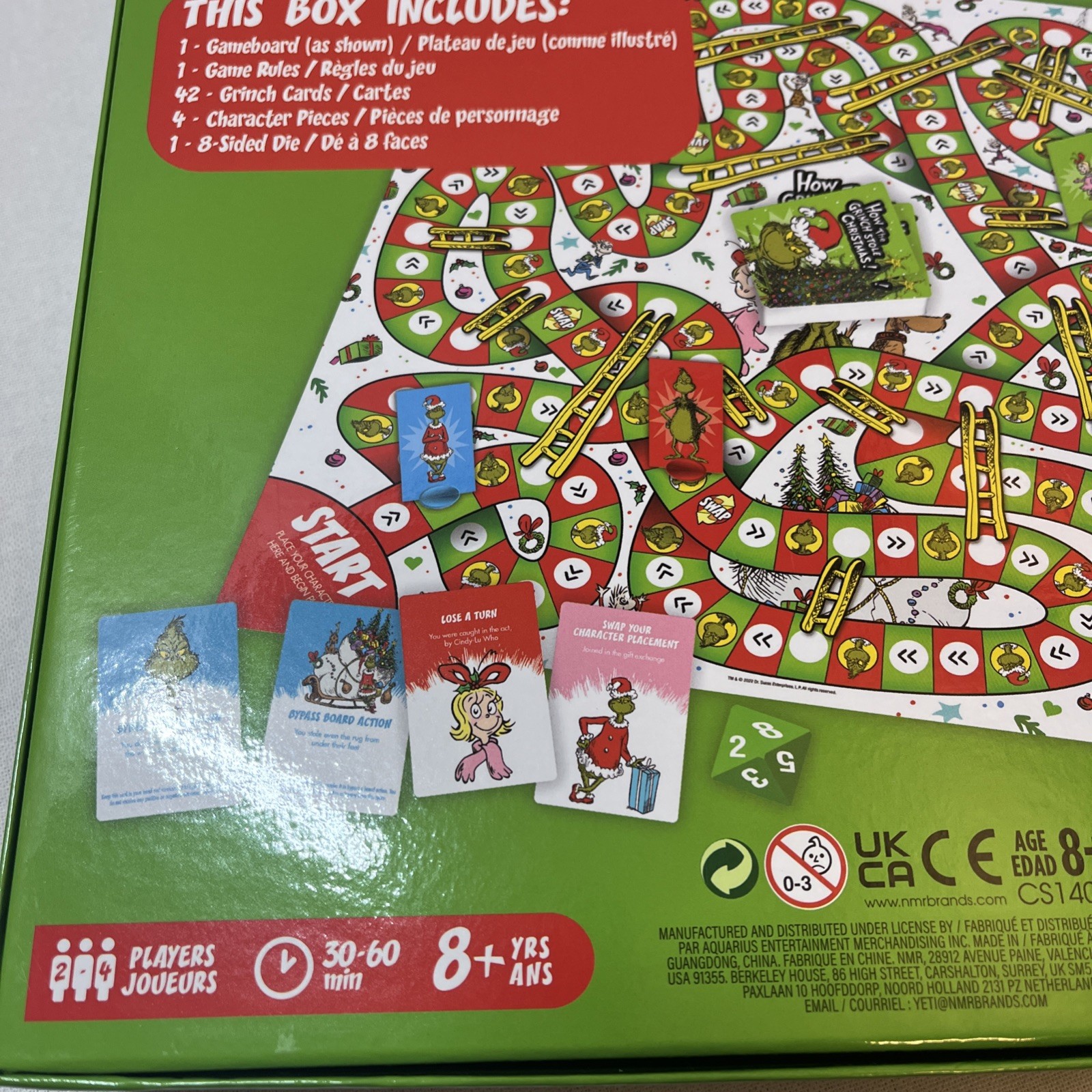 The Grinchmas Journey Board Game New in Box by Aquarius 8+ Years 2-4 Players