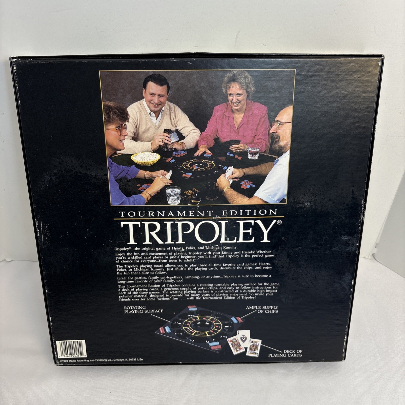 TRIPOLEY Tournament Edition NEW Cadaco 1992 Turntable Style HEARTS POKER RUMMY
