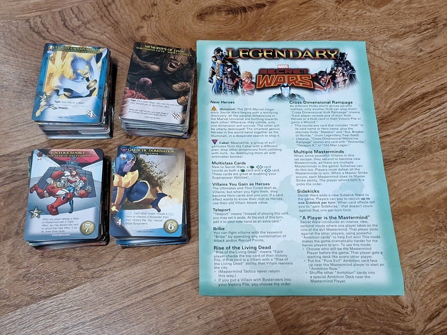 Upper Deck Marvel Legendary Secret Wars Volume 1 with Rules Loose