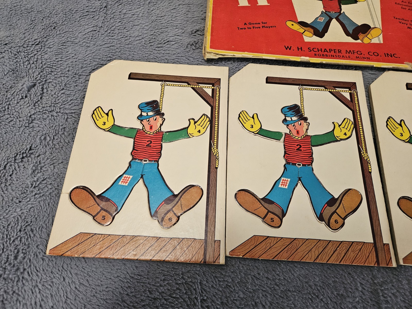 ~ W.H. Schaper Hangman VTG. Board Game Rare First Edition 1st Printing Box~