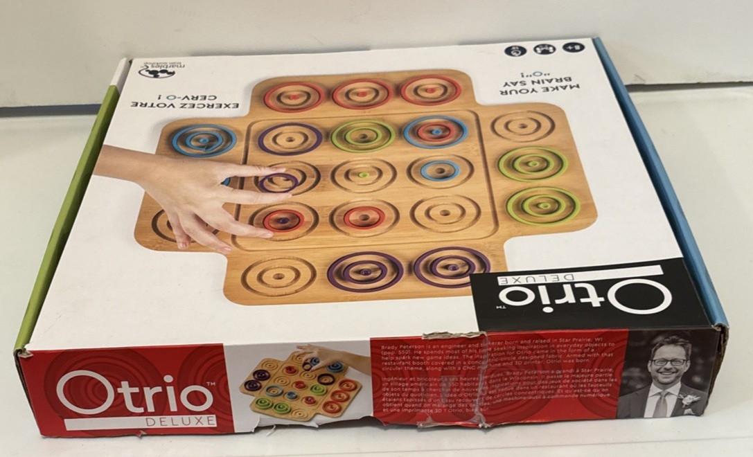 Otrio Deluxe Strategy Game By Marbles Brain Workshop Wooden Board 8+ Years
