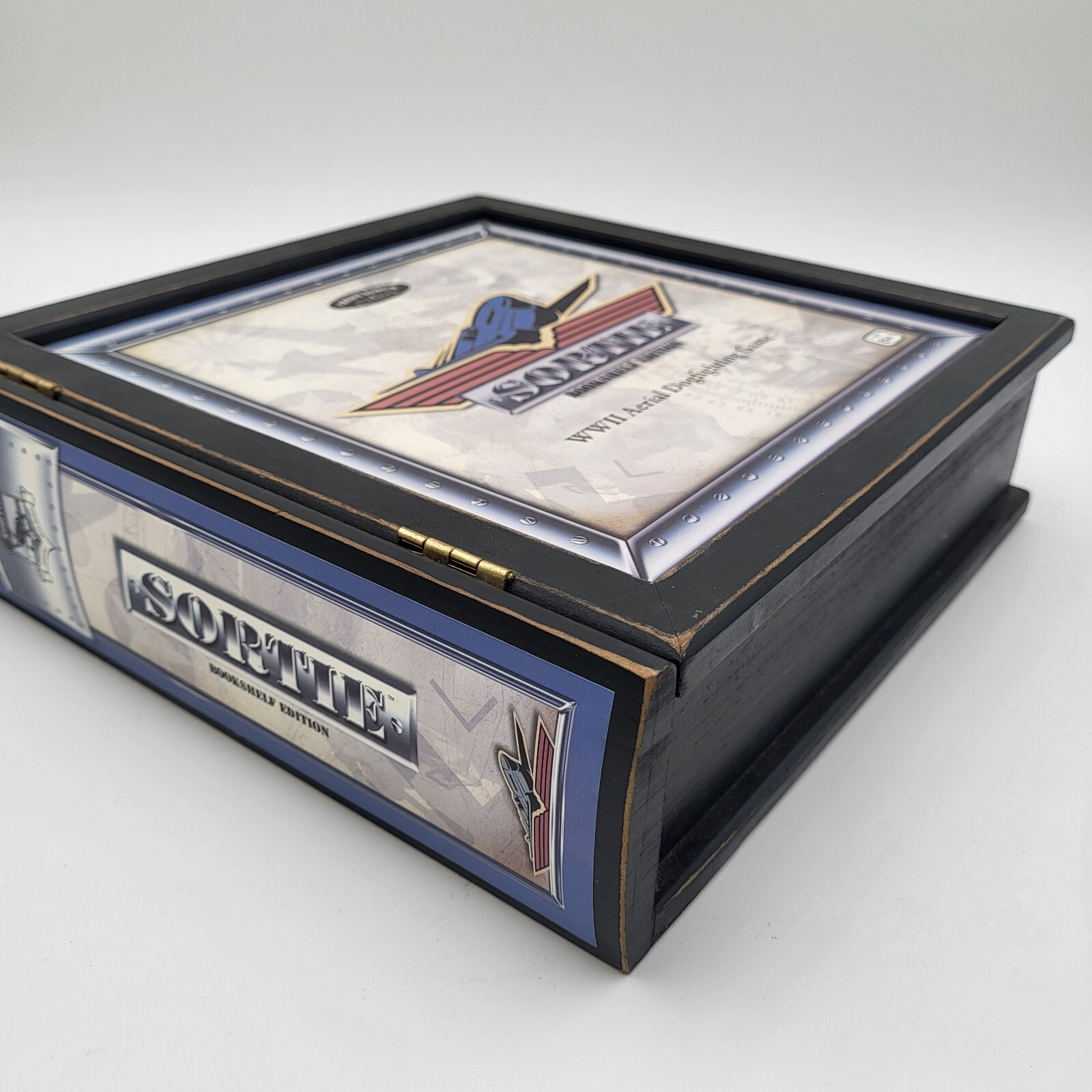 Sortie Bookshelf Edition WWII Aerial Dogfighting Game Front Porch Wooden Case
