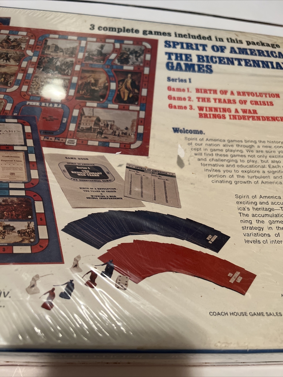 Coach House Boardgame Bicentennial Games Box In Plastic Wrap Vintage