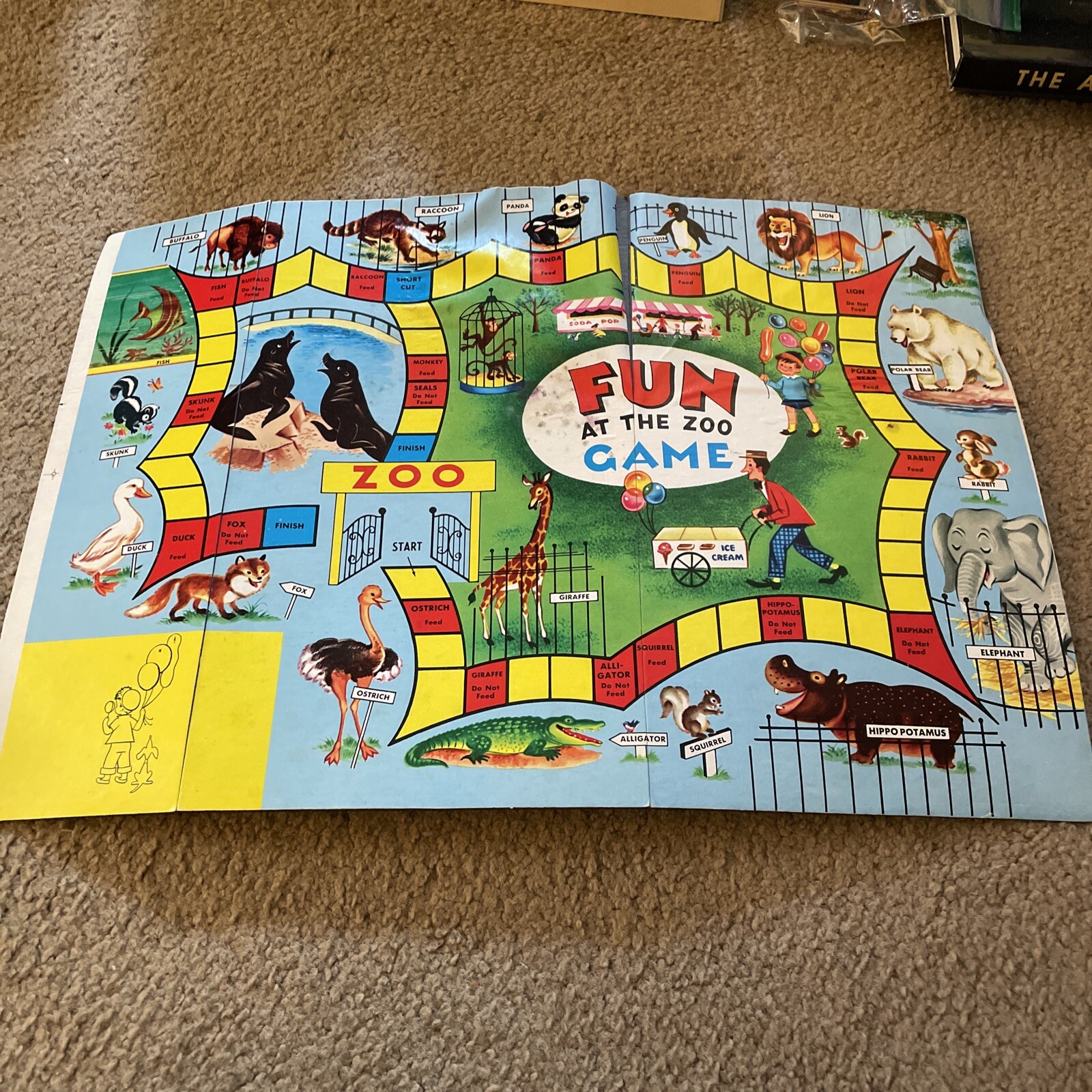 1950’s-60’s Jessup Paper Box Brookston, Indiana Fun At The Zoo Vintage Game 438