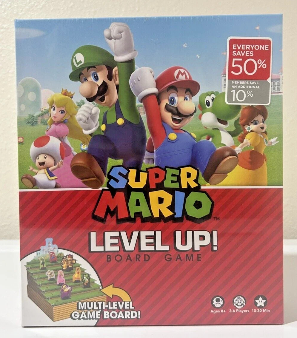 Super Mario Level Up! Board Game USA Multi Level Board Game Brand New Sealed