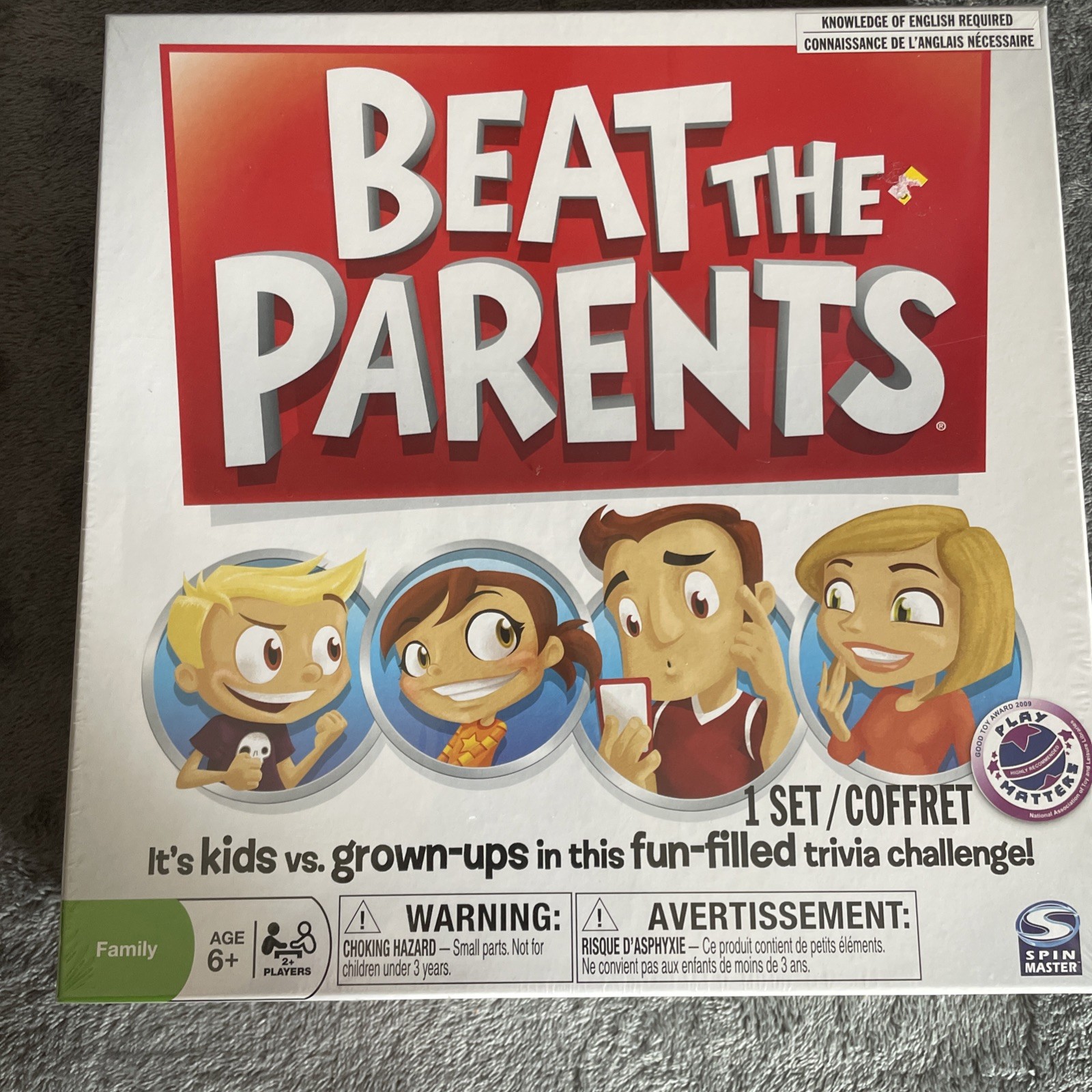 Beat the Parents Family Kids Trivia Game, Kids vs Parent Spin Master NIB